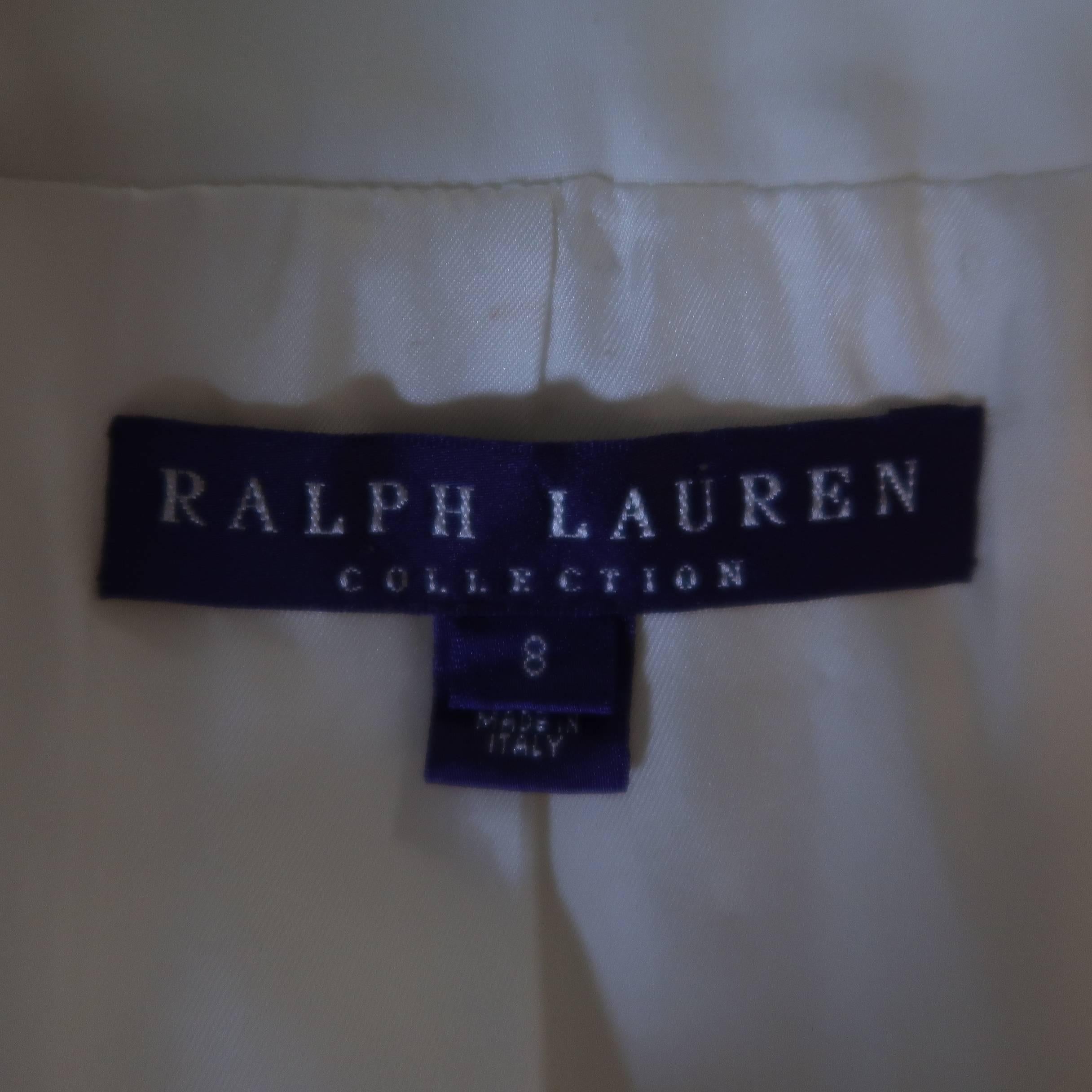 Ralph Lauren Off White Cotton / Silk Nehru Collar Jacket 2
