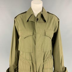 RALPH LAUREN Size 8 Olive Cotton / Nylon Safari Trench Coat