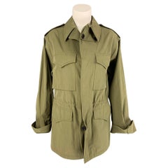 RALPH LAUREN Size 8 Olive Cotton / Nylon Safari Trench Coat