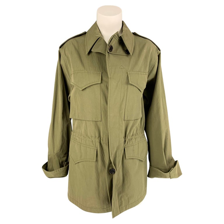 RALPH LAUREN Size 8 Olive Cotton / Nylon Safari Trench Coat For Sale at  1stDibs