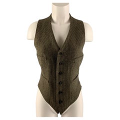 RALPH LAUREN Size 8 Olive & Taupe Wool Vest