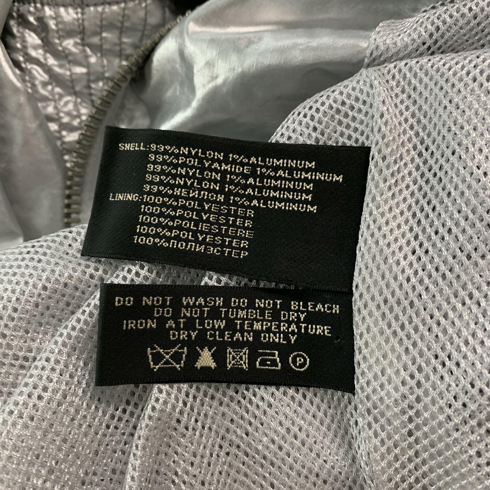 RALPH LAUREN Size 8 Silver Nylon Blend Metallic Zip Up Jacket For Sale 1