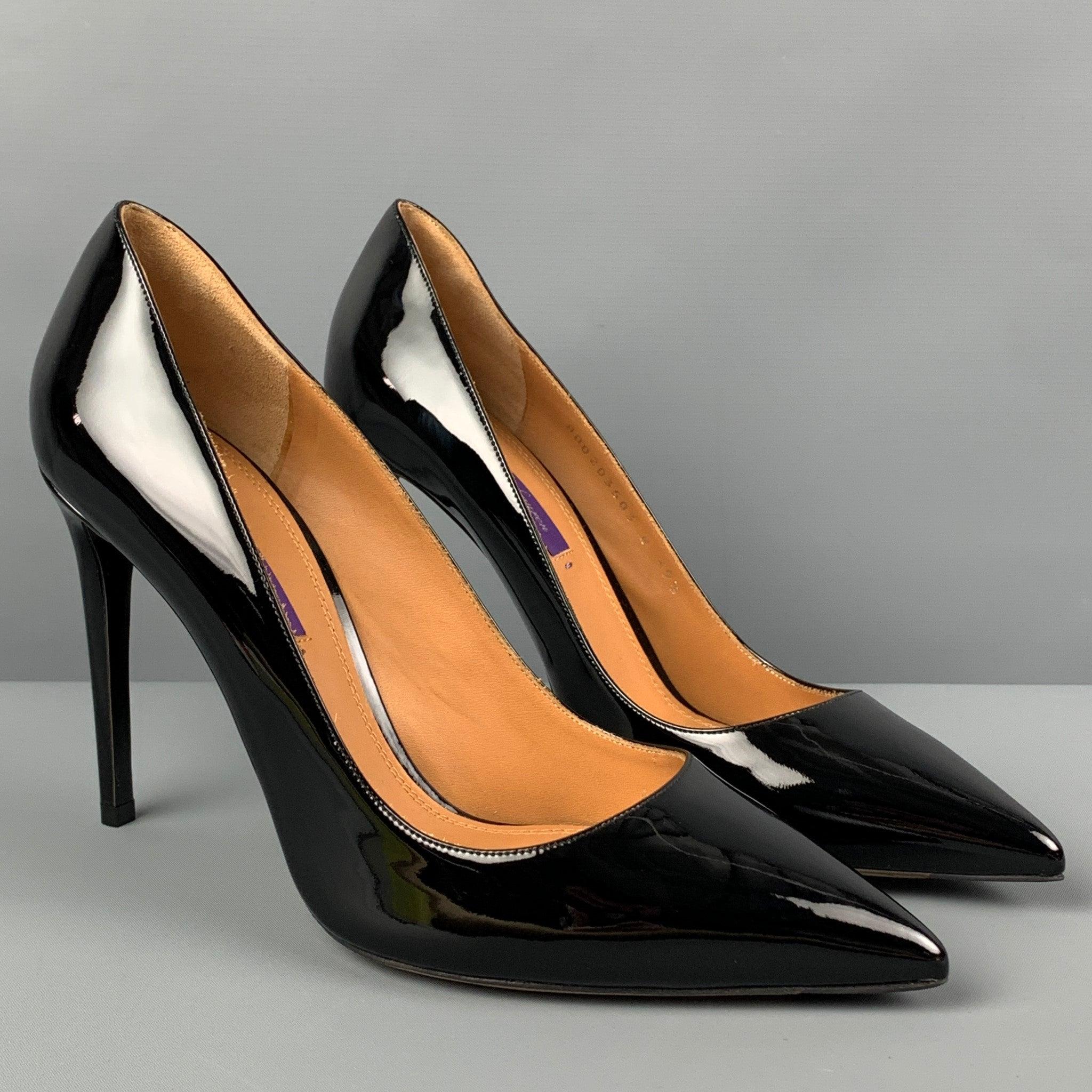 RALPH LAUREN Collection 'Celia' pumps comes in a black patent leather featuring a pointed toe and a stiletto heel. Made in Italy.
New With Box.
 

Marked:   39.5 B 

Measurements: 
  Heel: 4.25 inches 
  
  
 
Reference: 120588
Category: Pumps
More