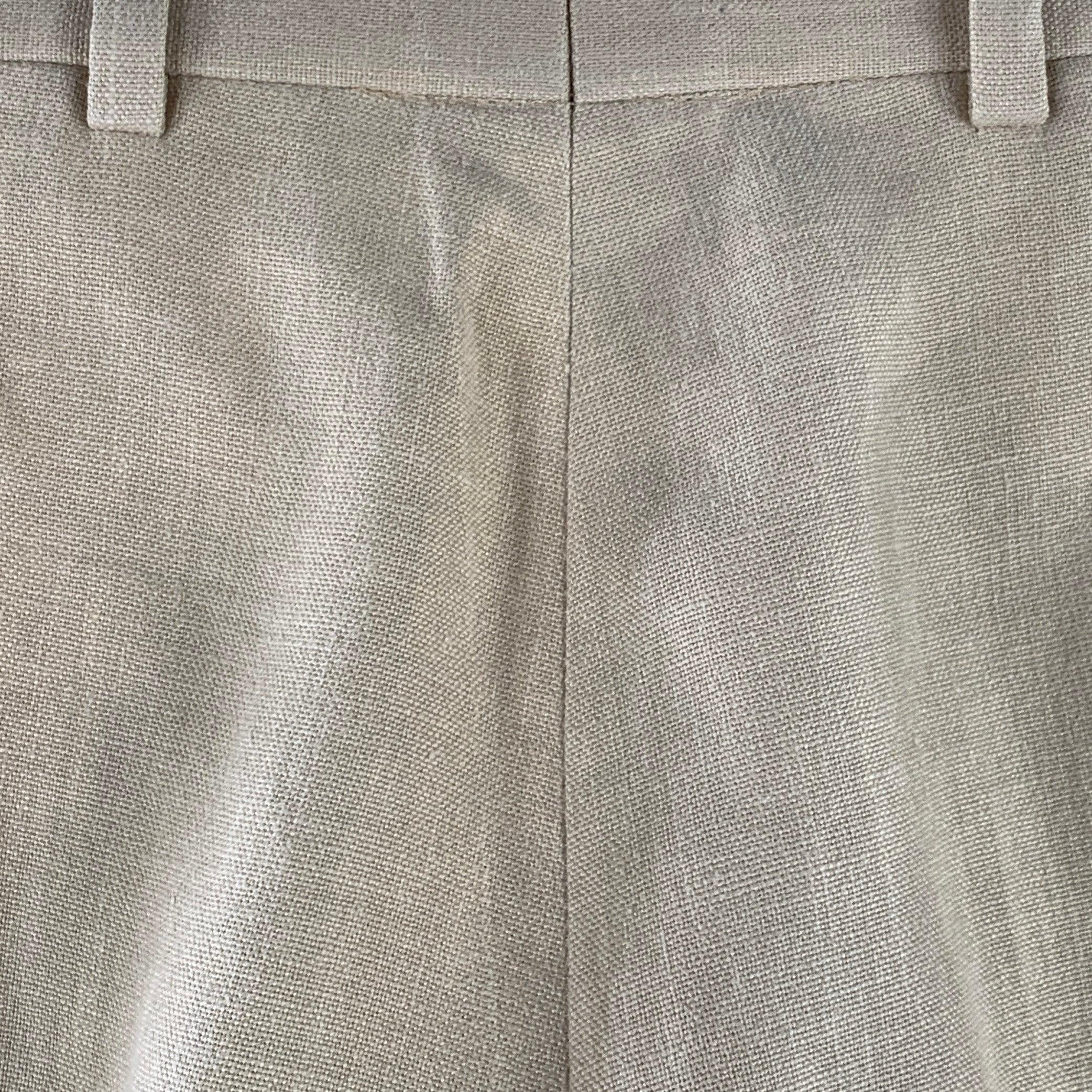 Orange RALPH LAUREN Size L Beige Hemp Flat Front Dress Pants For Sale
