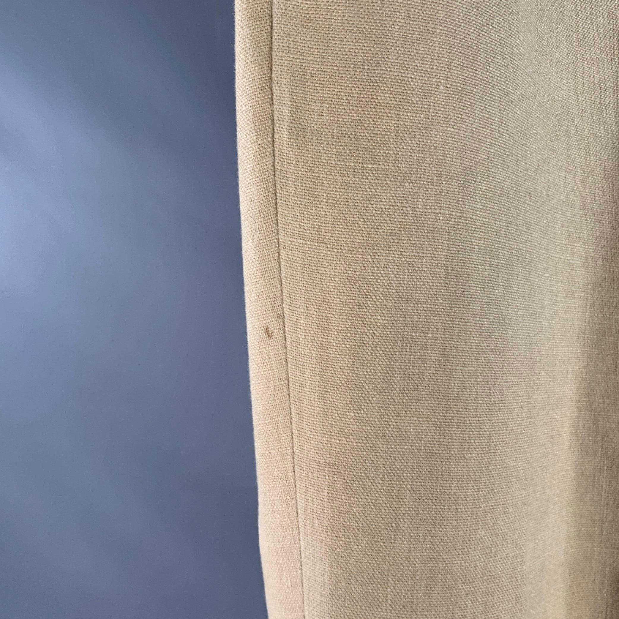 RALPH LAUREN Size L Beige Hemp Flat Front Dress Pants In Good Condition For Sale In San Francisco, CA