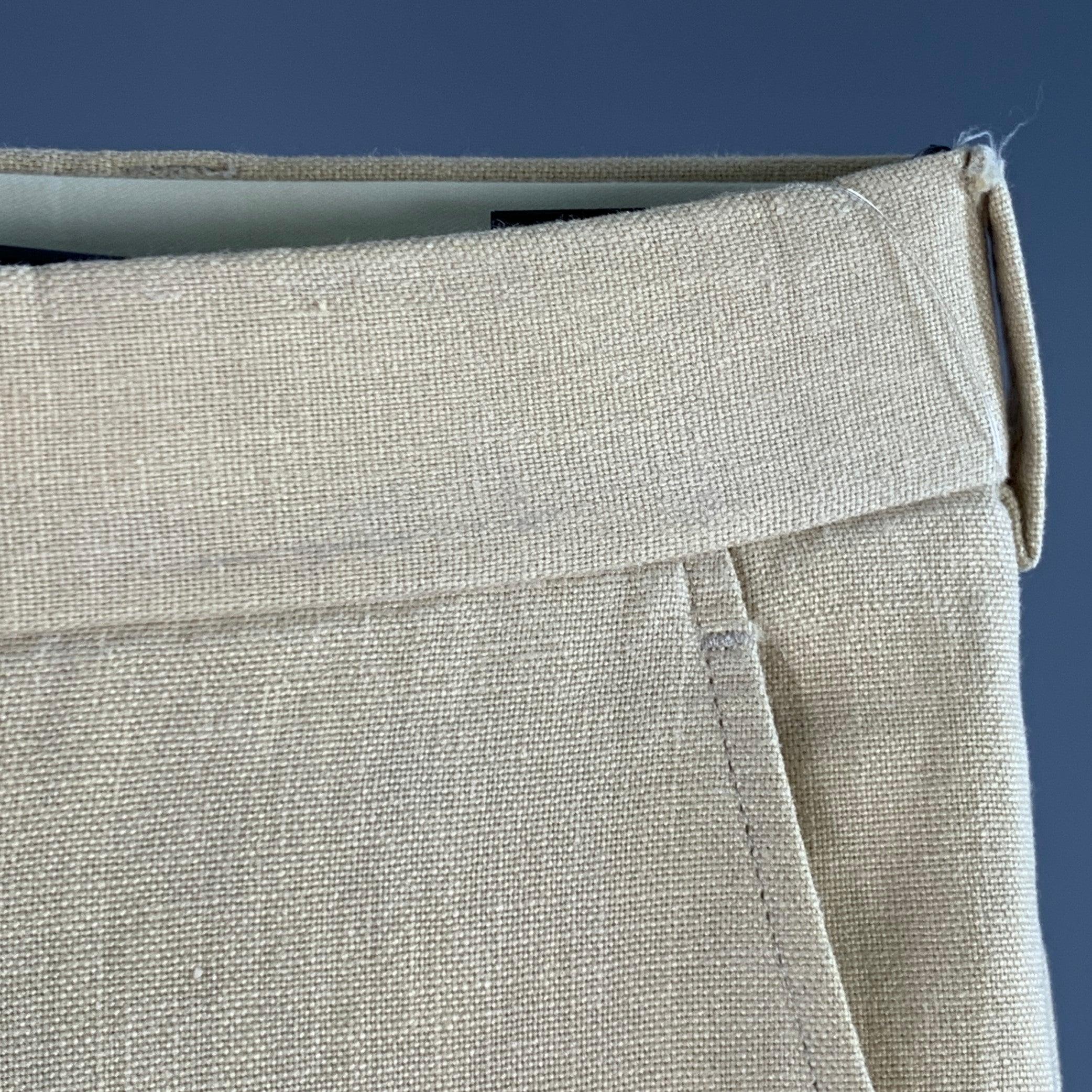 Men's RALPH LAUREN Size L Beige Hemp Flat Front Dress Pants For Sale