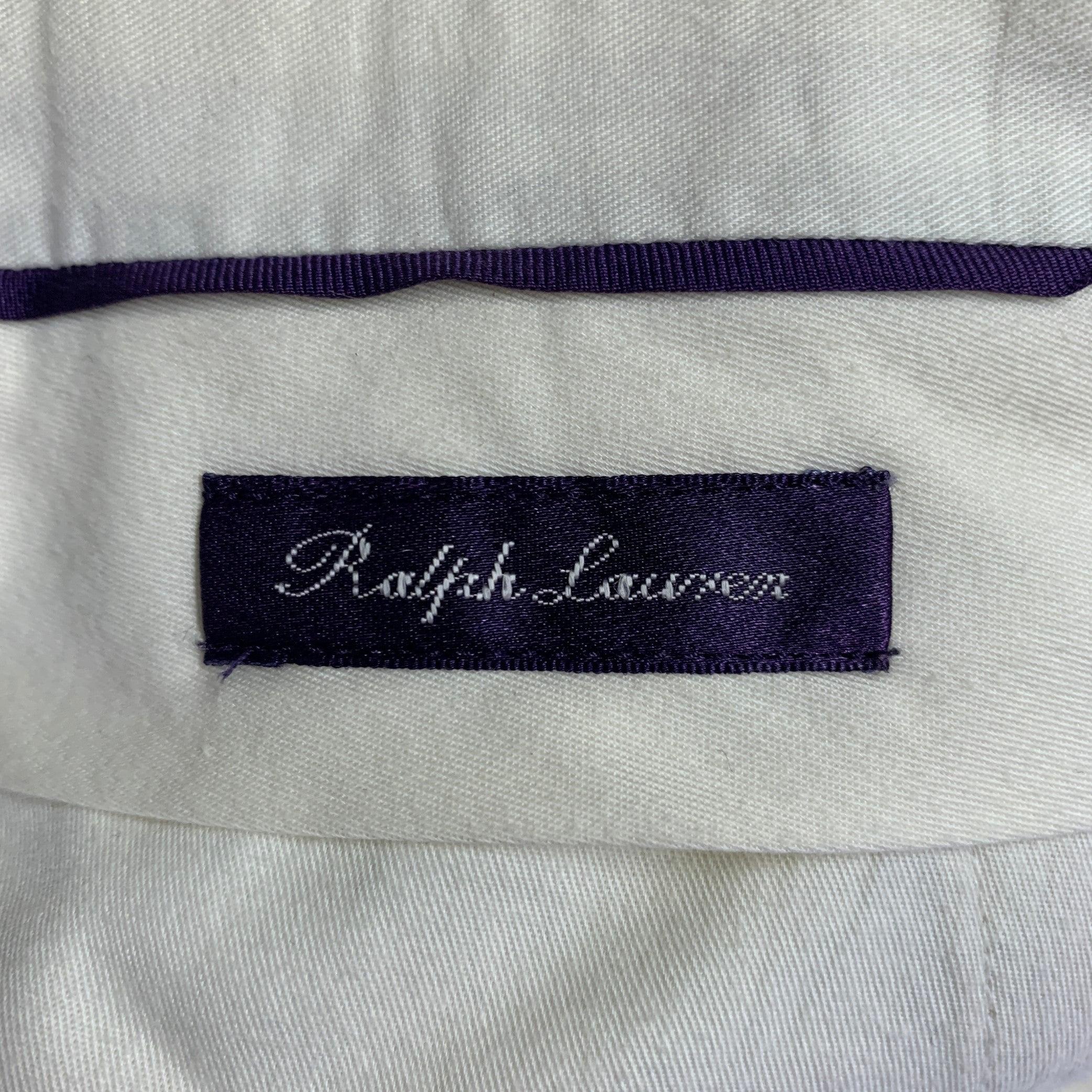 RALPH LAUREN Size L Beige Hemp Flat Front Dress Pants For Sale 2