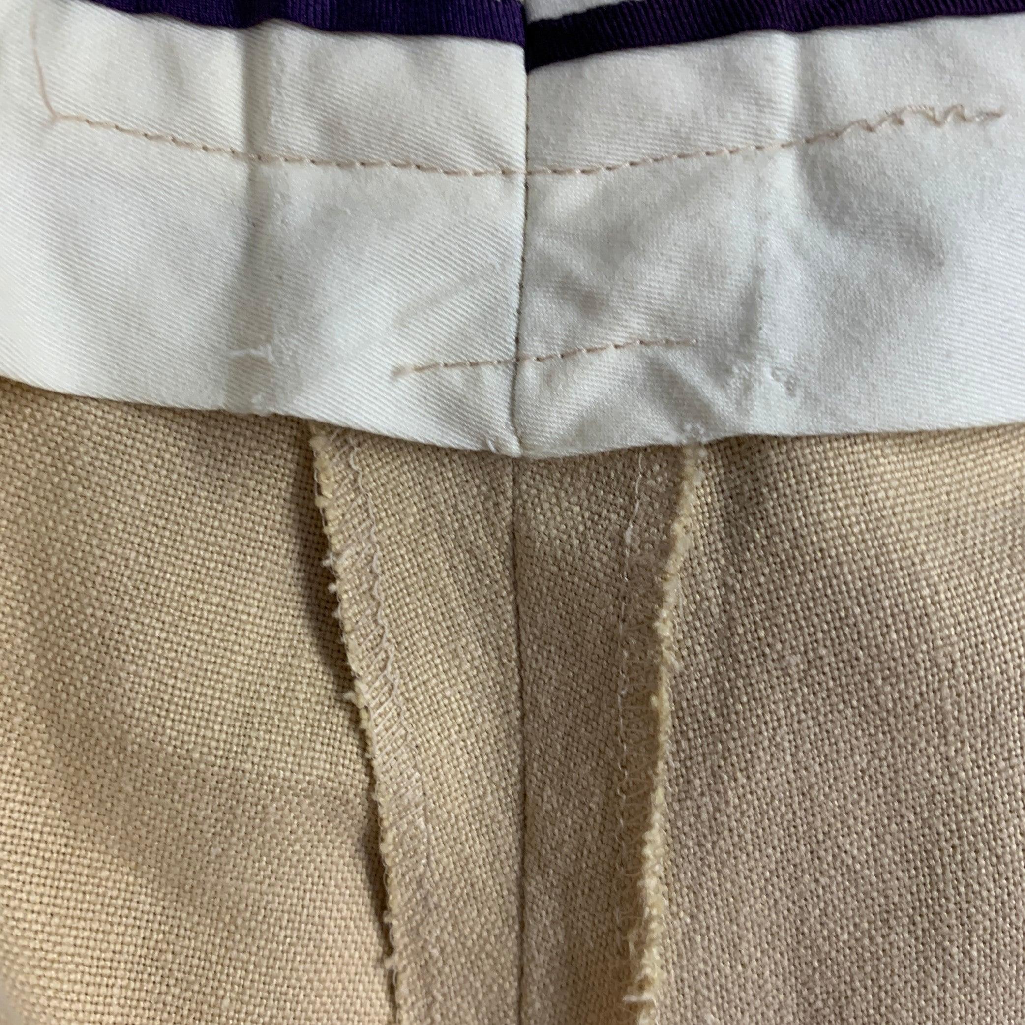 RALPH LAUREN Size L Beige Hemp Flat Front Dress Pants For Sale 3