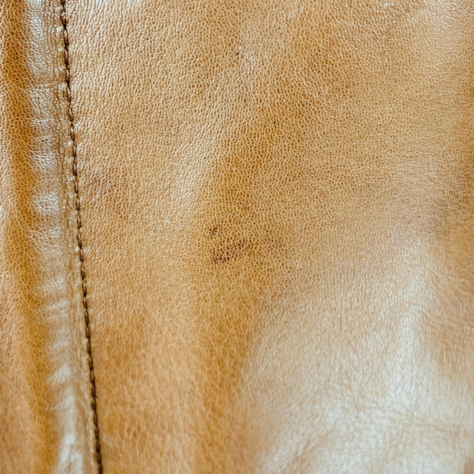 Men's RALPH LAUREN Size L Brown Leather Zip Up Jacket For Sale