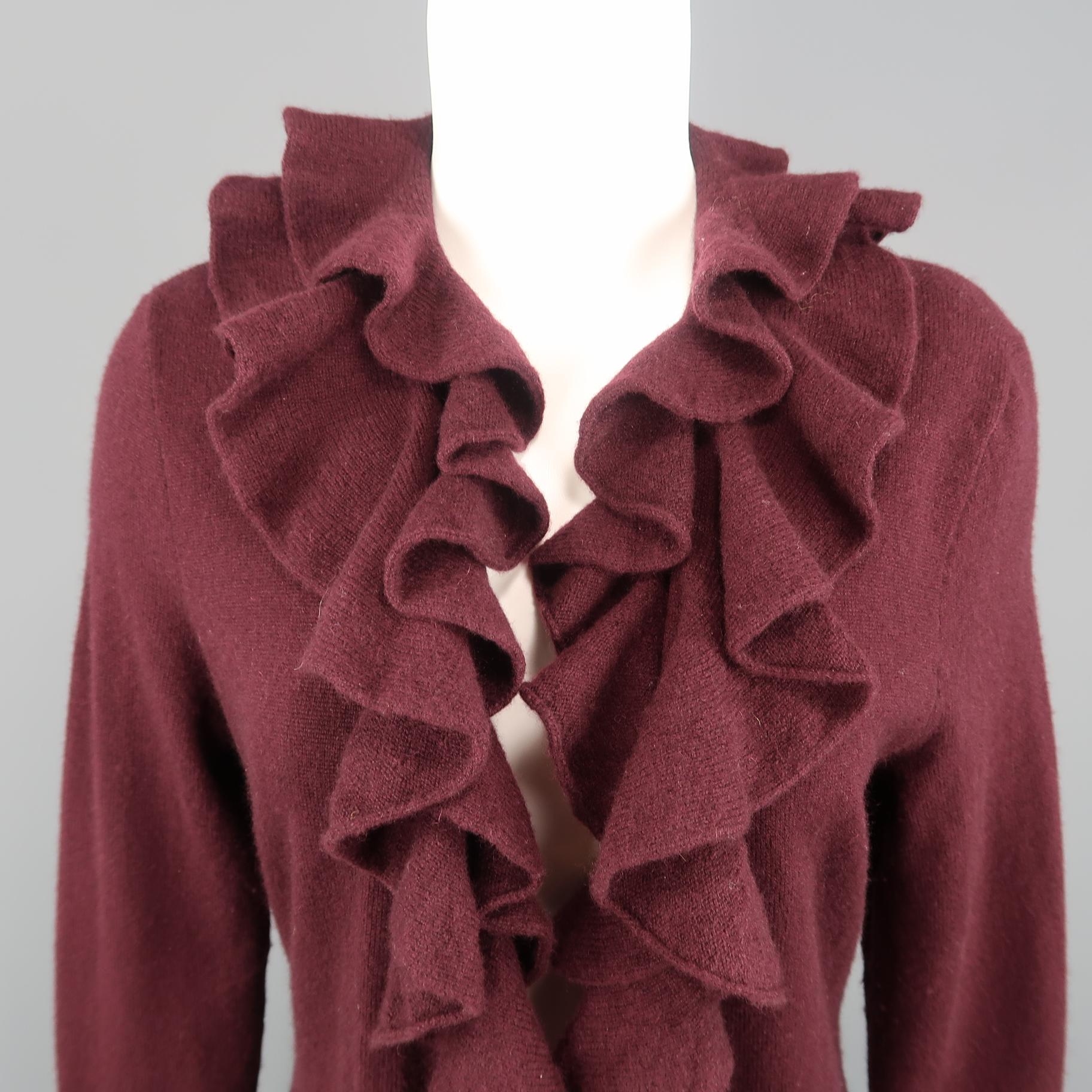 ruffle cashmere cardigan