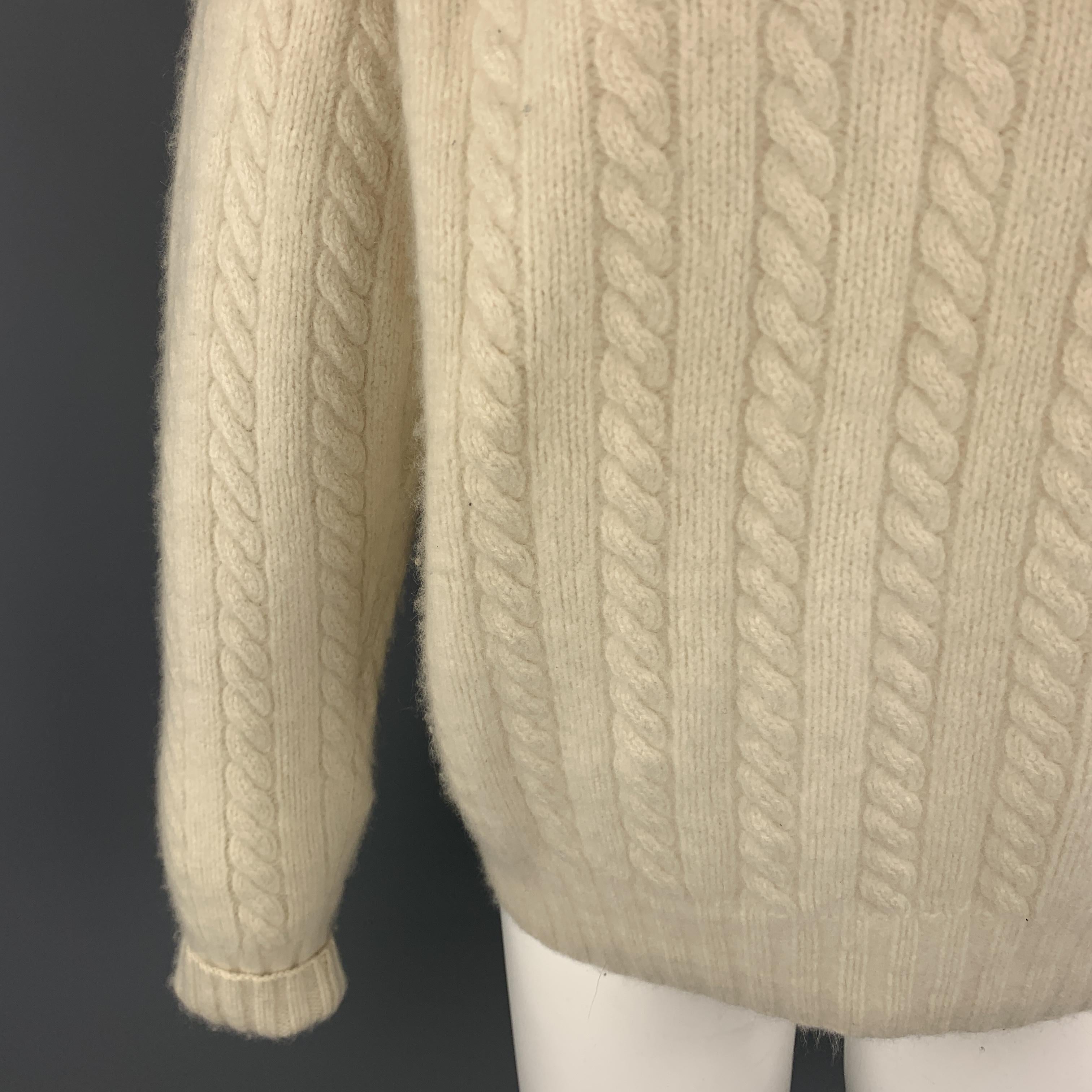 ralph lauren cream cable knit sweater