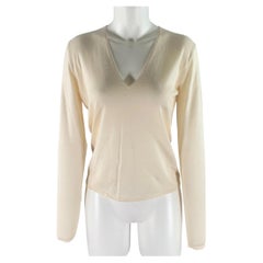 RALPH LAUREN Size L Cream Silk Cashmere Pullover