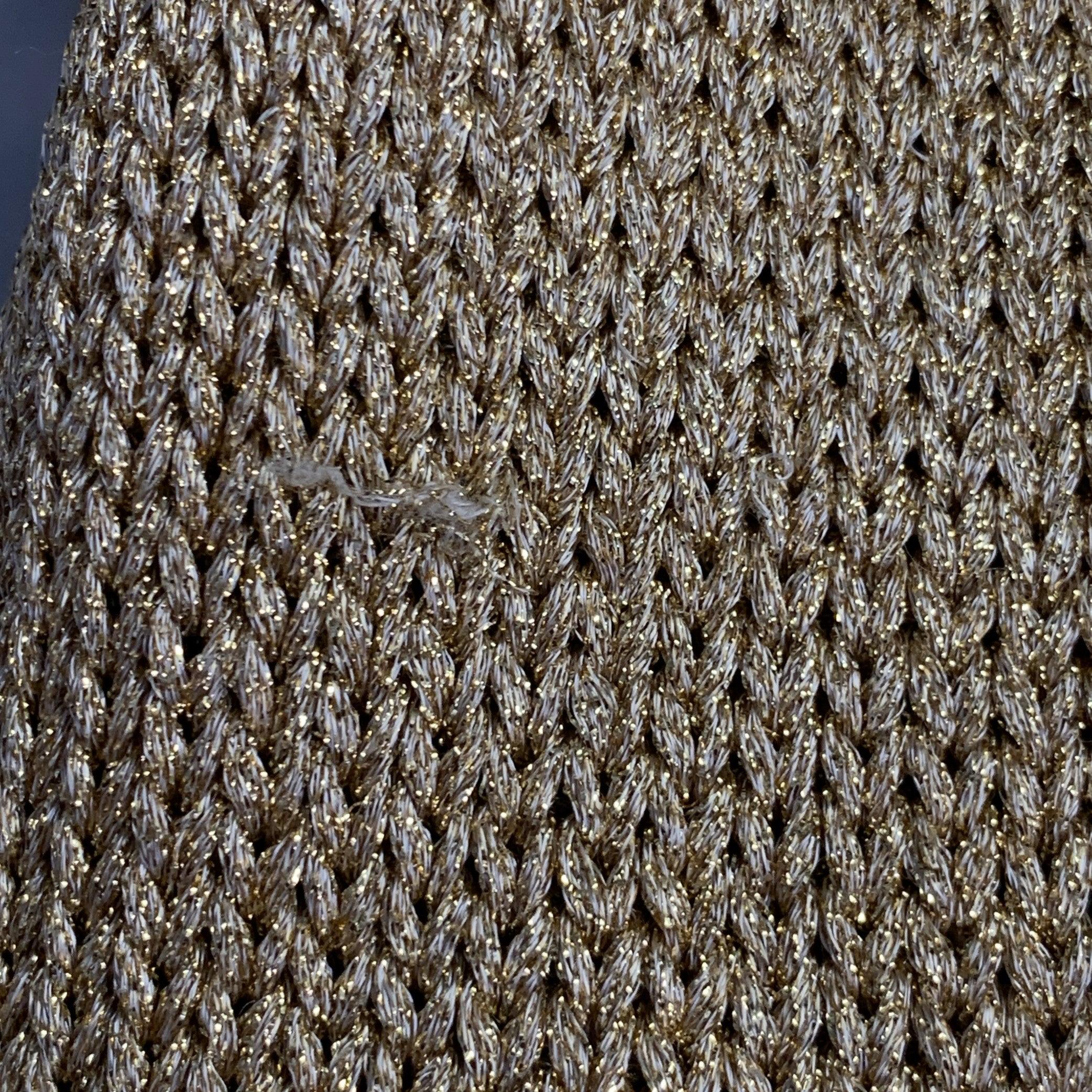 RALPH LAUREN Size L Gold Metallic Knit Belted Cardigan Pour femmes en vente