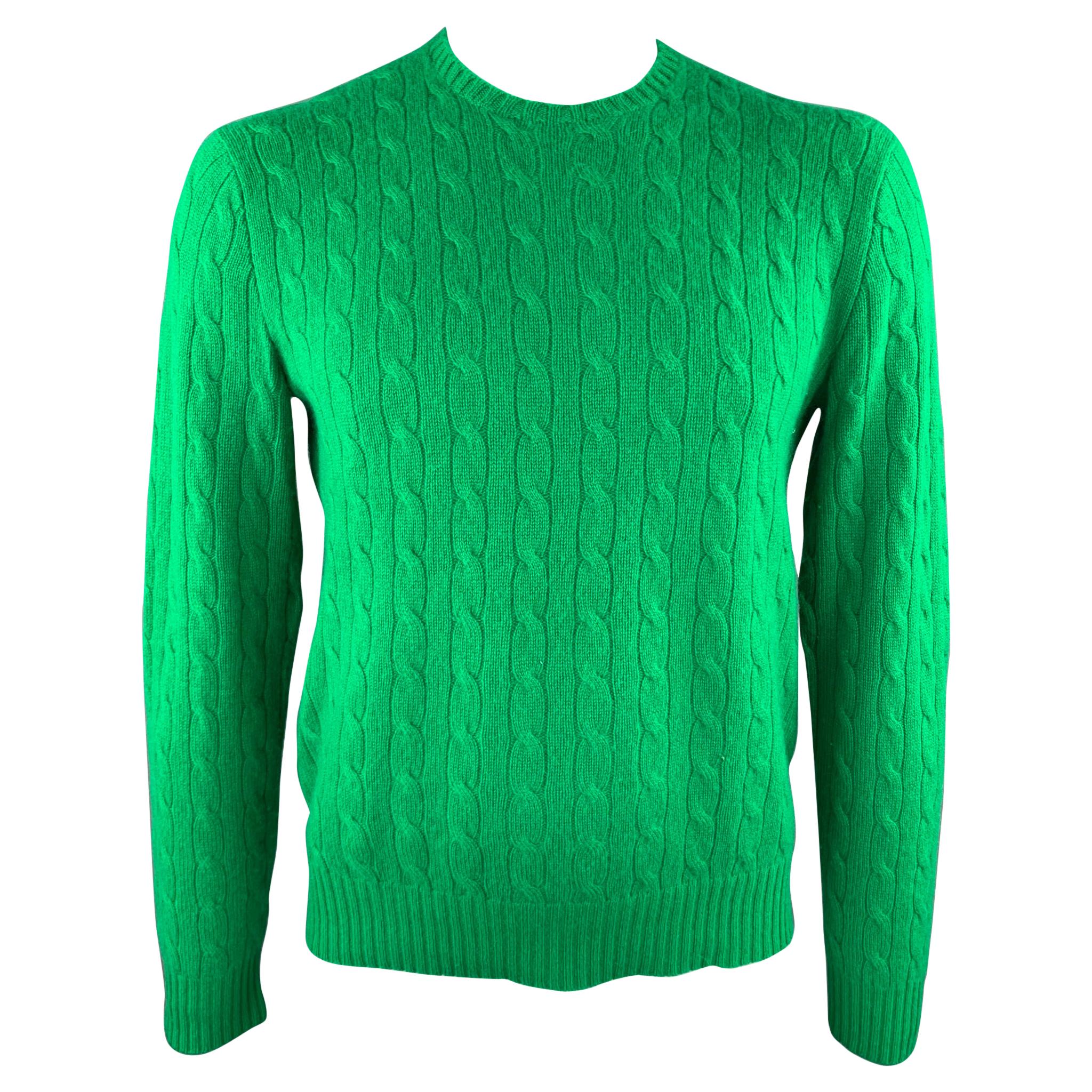 ralph lauren green cable knit sweater