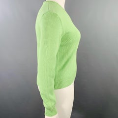 RALPH LAUREN Size L Green Cotton Knit V-Neck Sweater