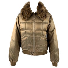 RALPH LAUREN Size L Green Polyester Quilted Zip Up Jacket