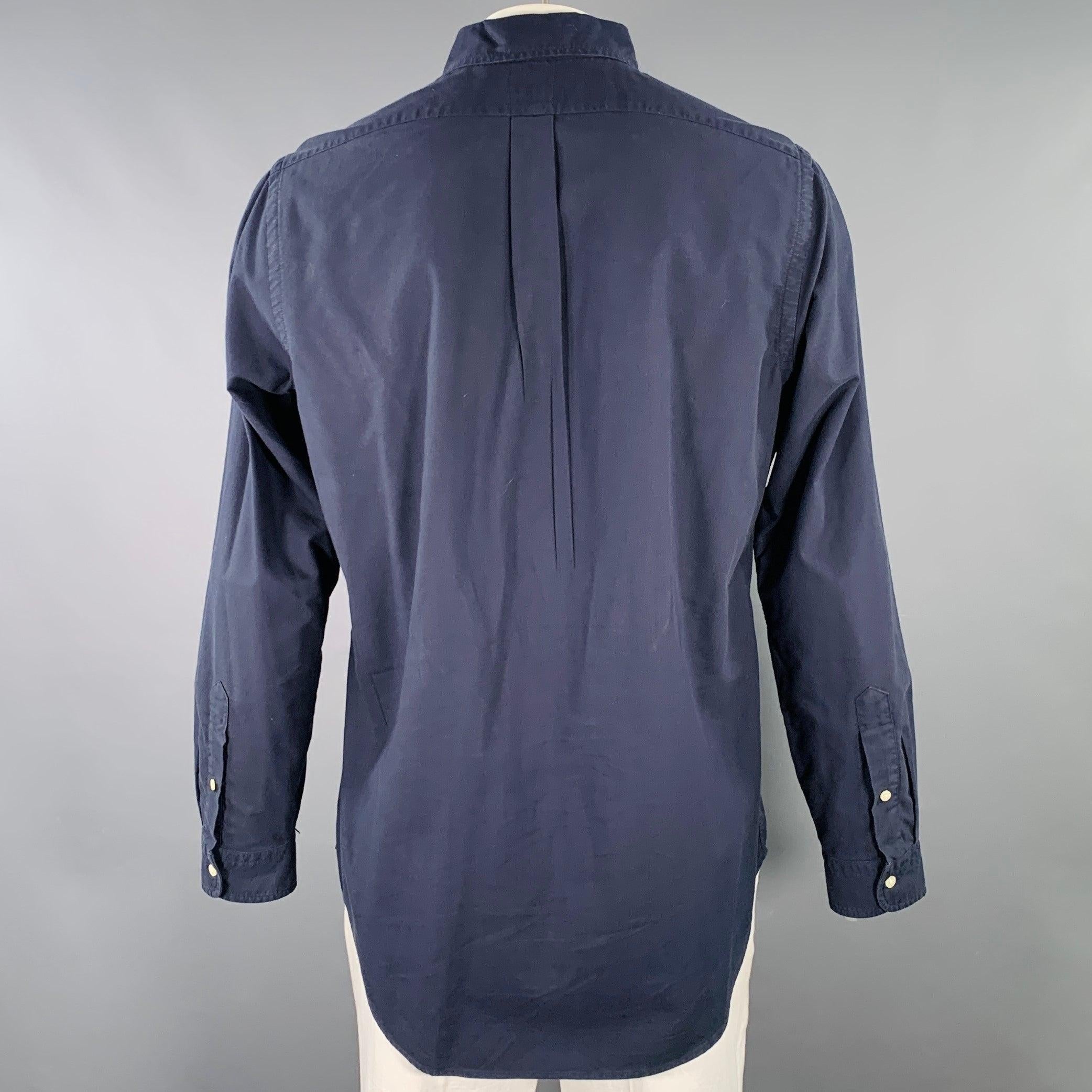 Viola RALPH LAUREN - Camicia a maniche lunghe in cotone con bottoni, taglia L. in vendita