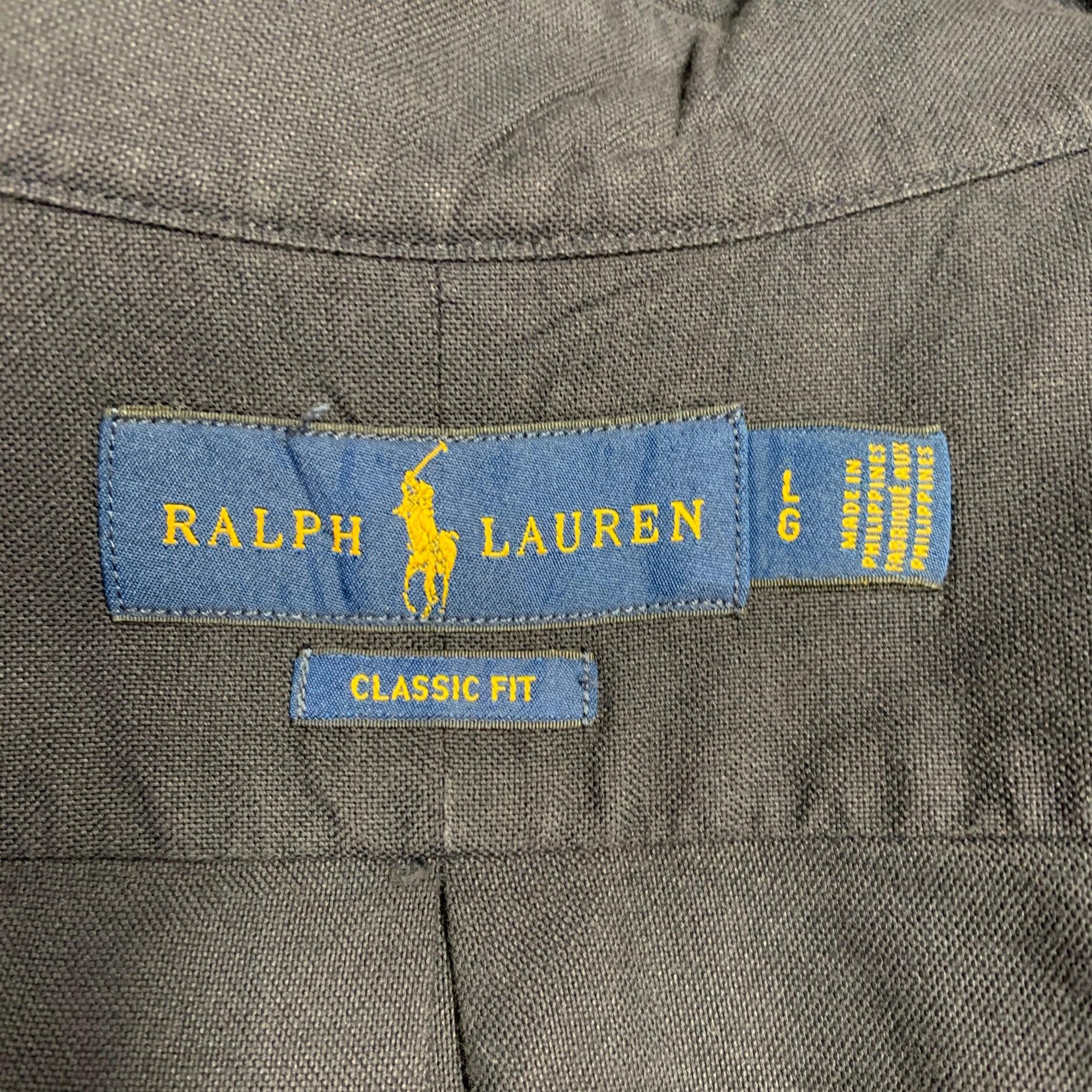 RALPH LAUREN - Camicia a maniche lunghe in cotone con bottoni, taglia L. In condizioni ottime in vendita a San Francisco, CA