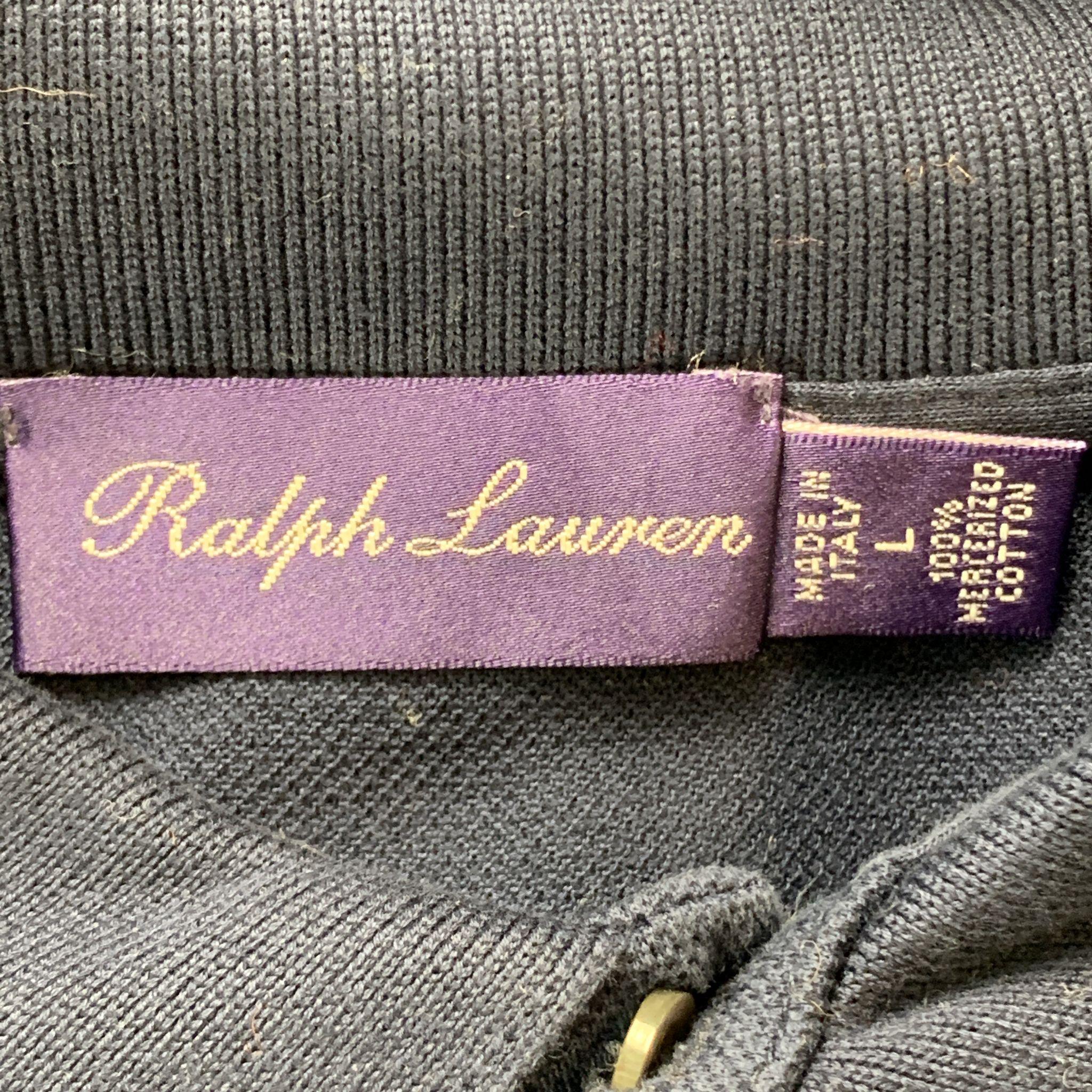 Men's RALPH LAUREN Size L Navy Cotton Buttoned Polo