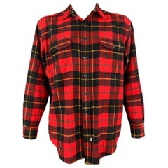 RALPH LAUREN Size L Red Plaid Wool Button Up Long Sleeve Shirt