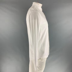RALPH LAUREN Size L White Solid Cotton Button Up Long Sleeve Shirt