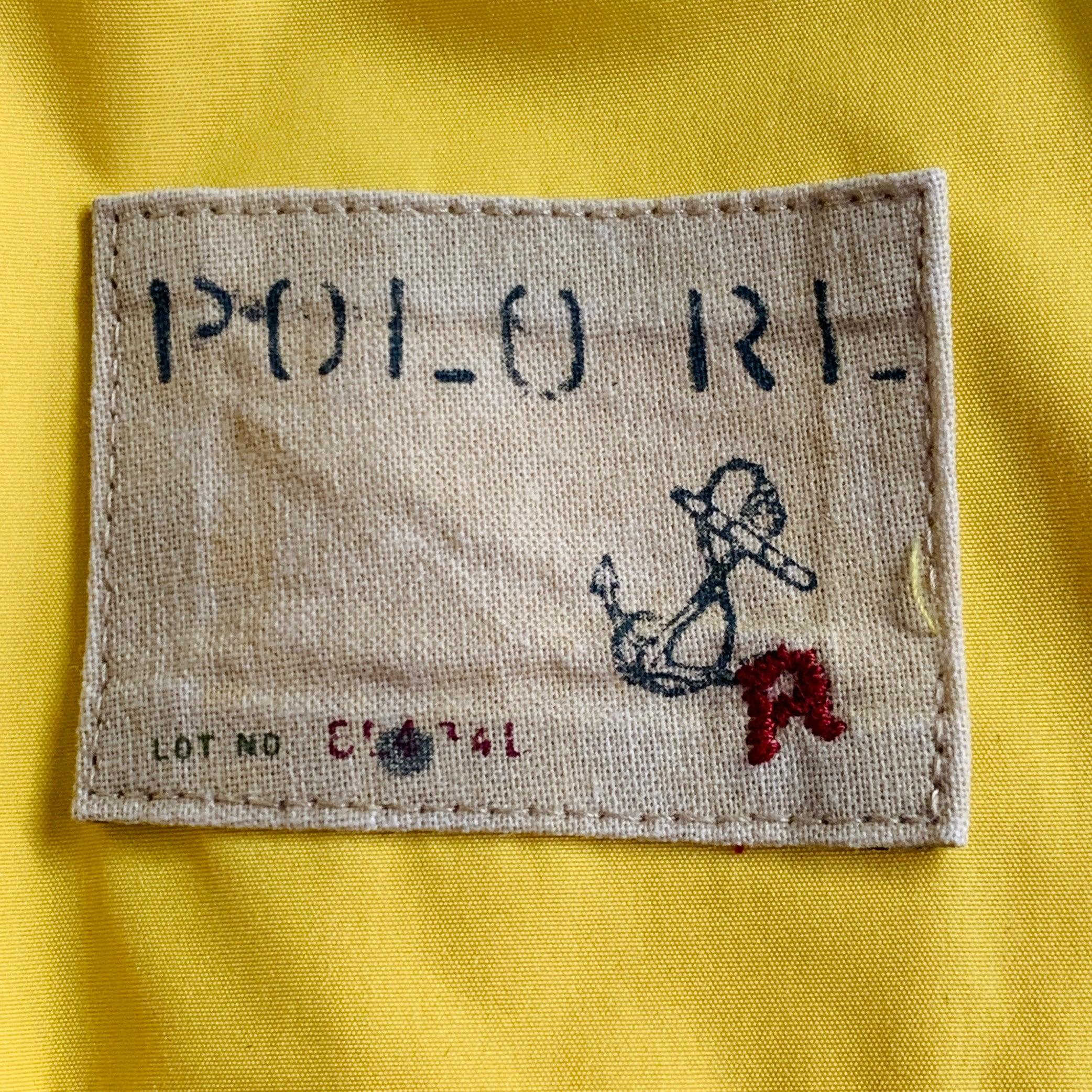RALPH LAUREN Size L Yellow Polyester Hooded Utility Jacket For Sale 7