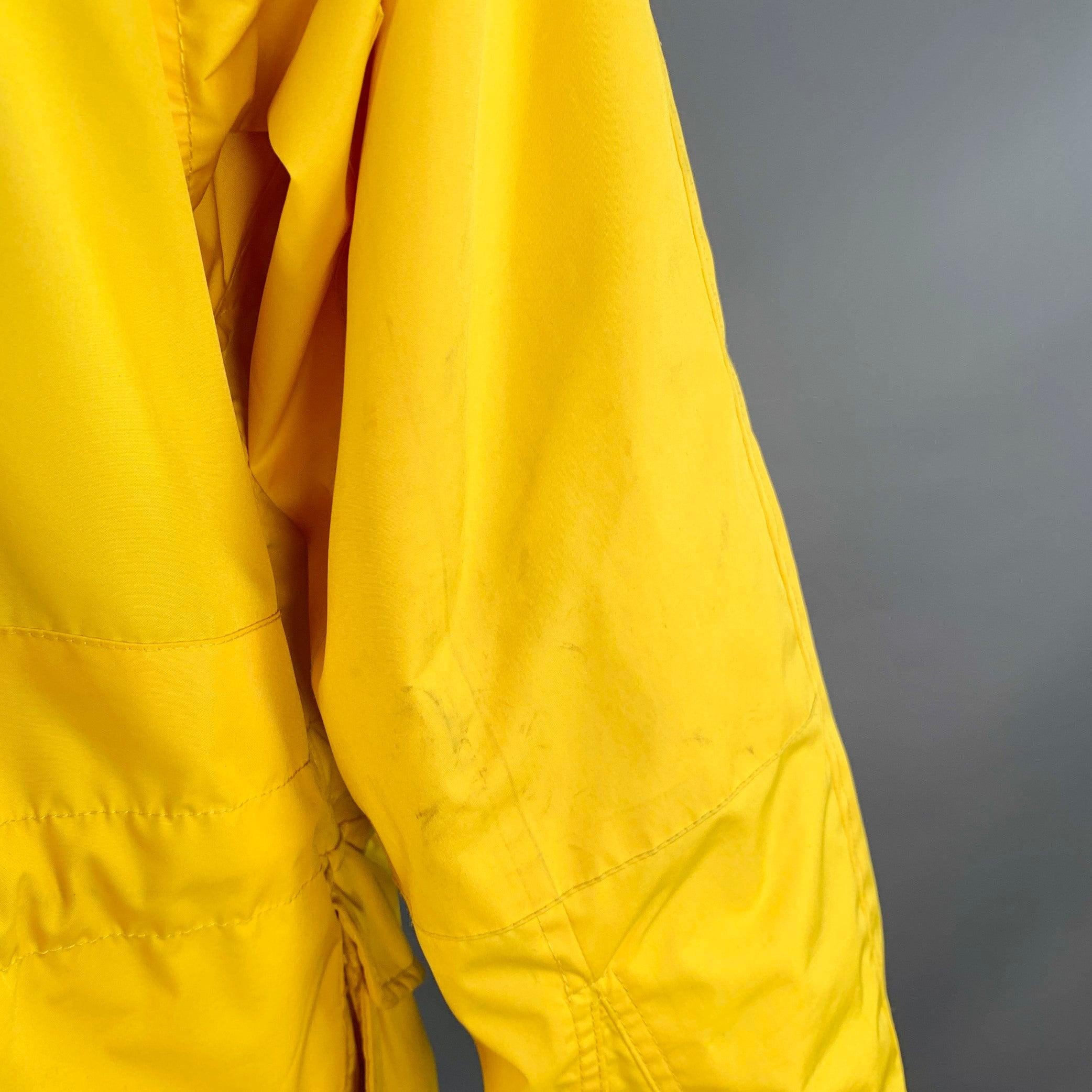 RALPH LAUREN Size L Yellow Polyester Hooded Utility Jacket For Sale 2