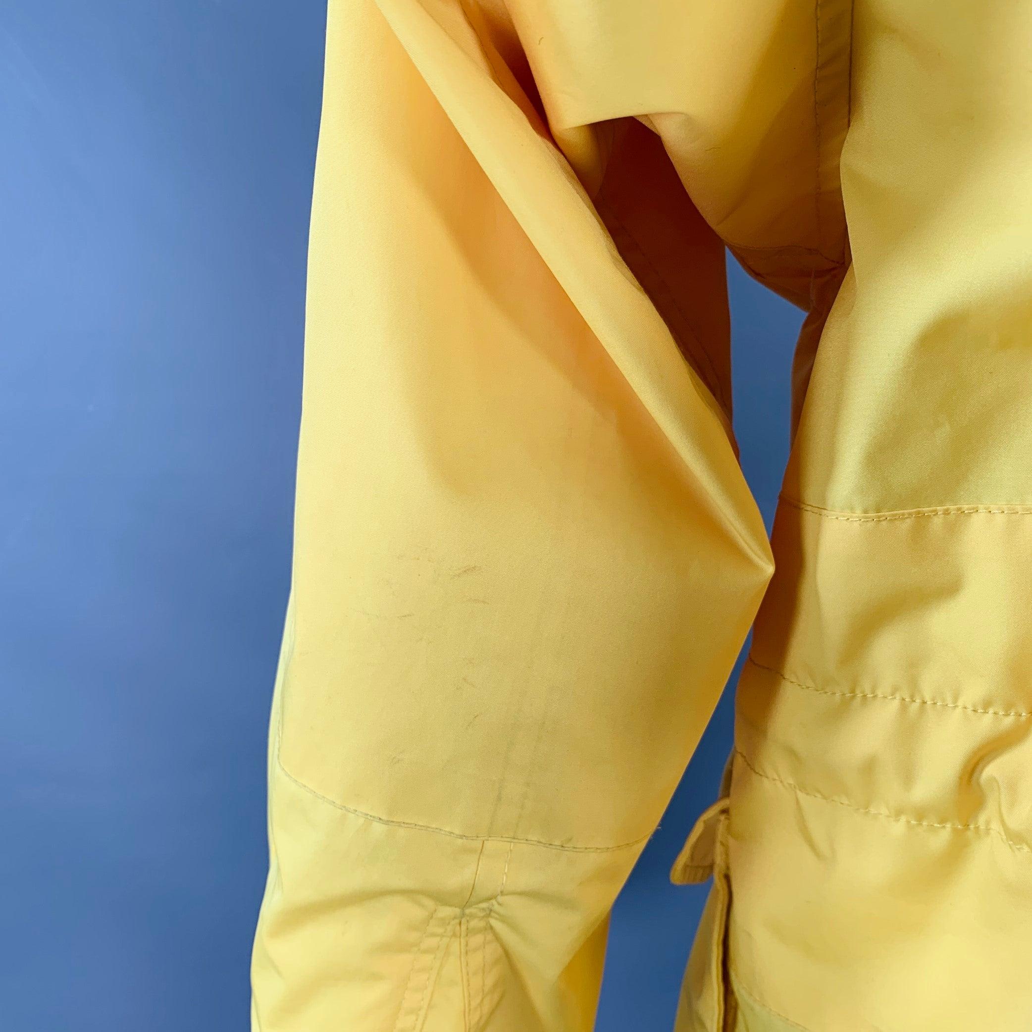 RALPH LAUREN Size L Yellow Polyester Hooded Utility Jacket For Sale 3