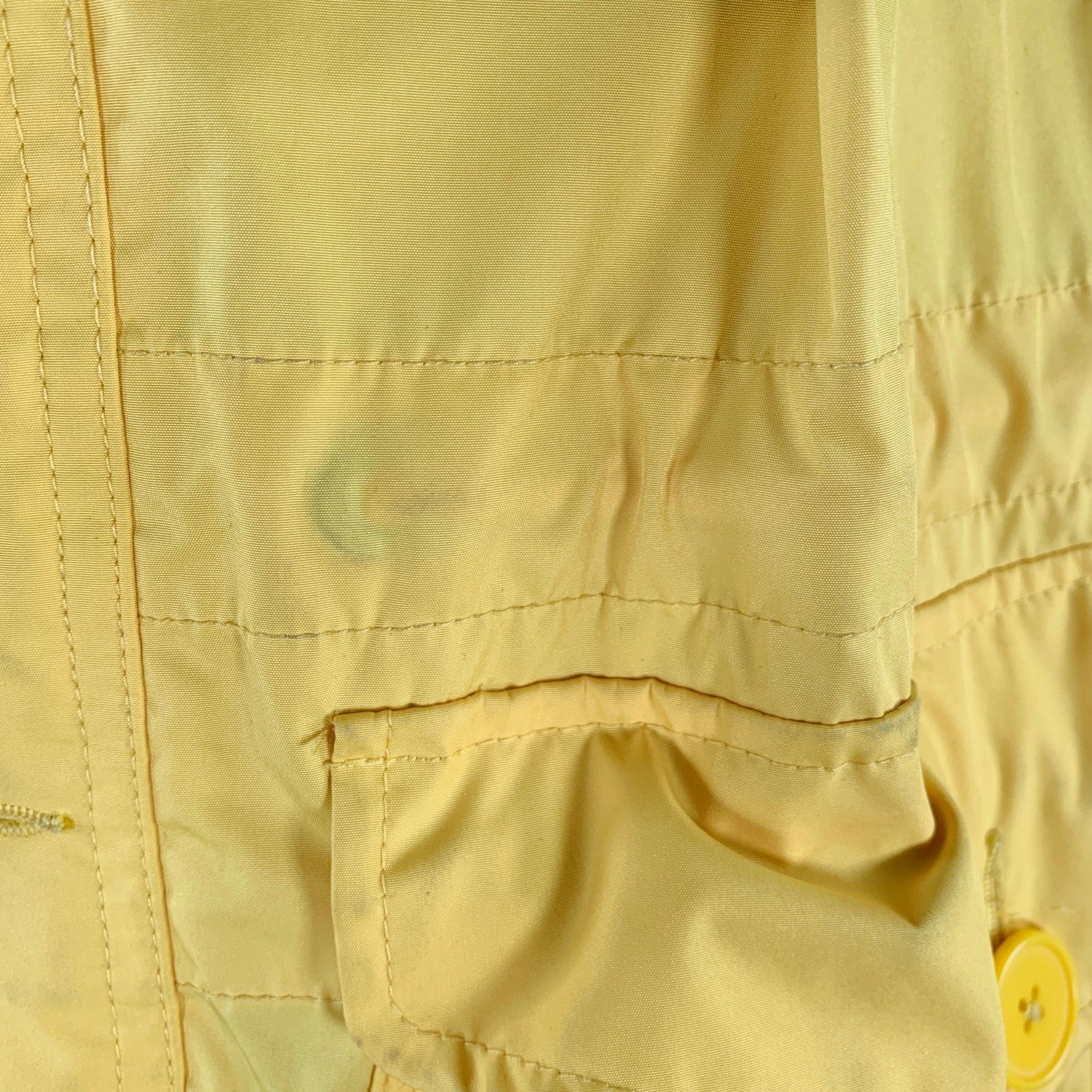 RALPH LAUREN Size L Yellow Polyester Hooded Utility Jacket For Sale 5