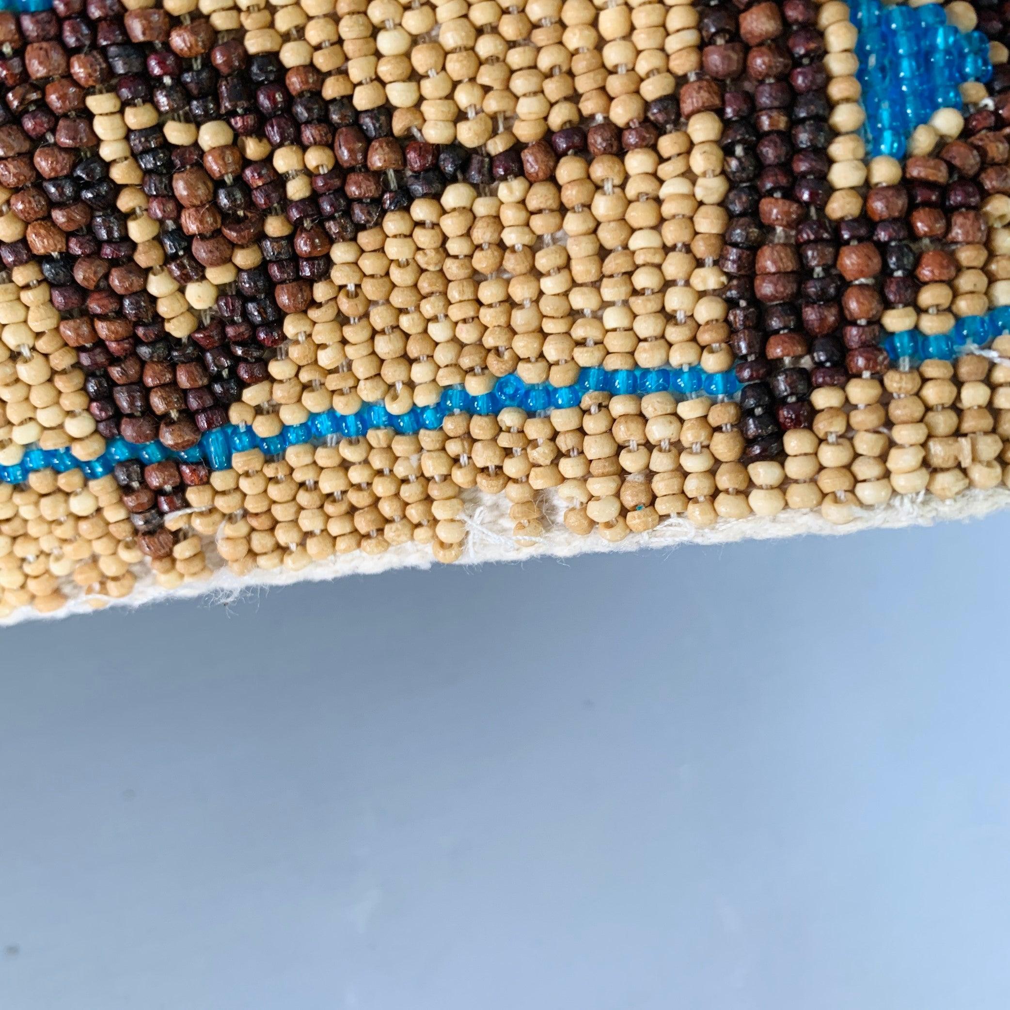 RALPH LAUREN Size M Beige Turquoise Brown Leather Beaded Belt For Sale 4