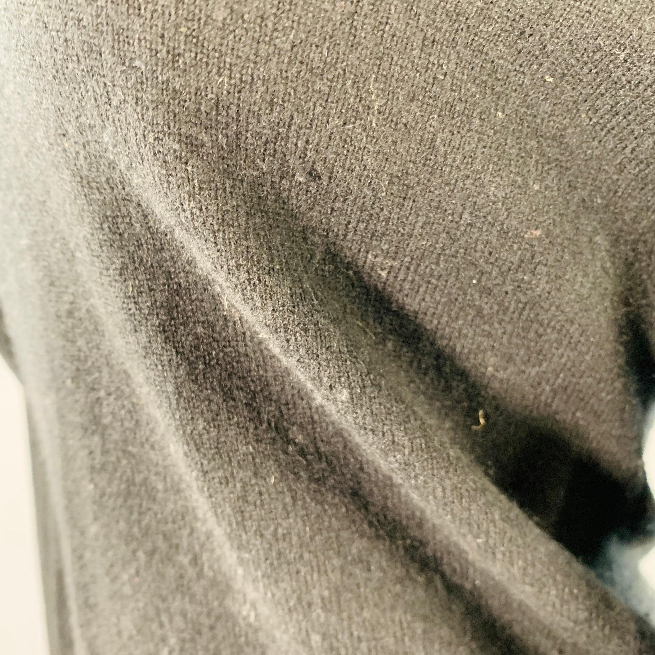 RALPH LAUREN Talla M Top de cachemira negro con cuentas y cuello en V en venta 1