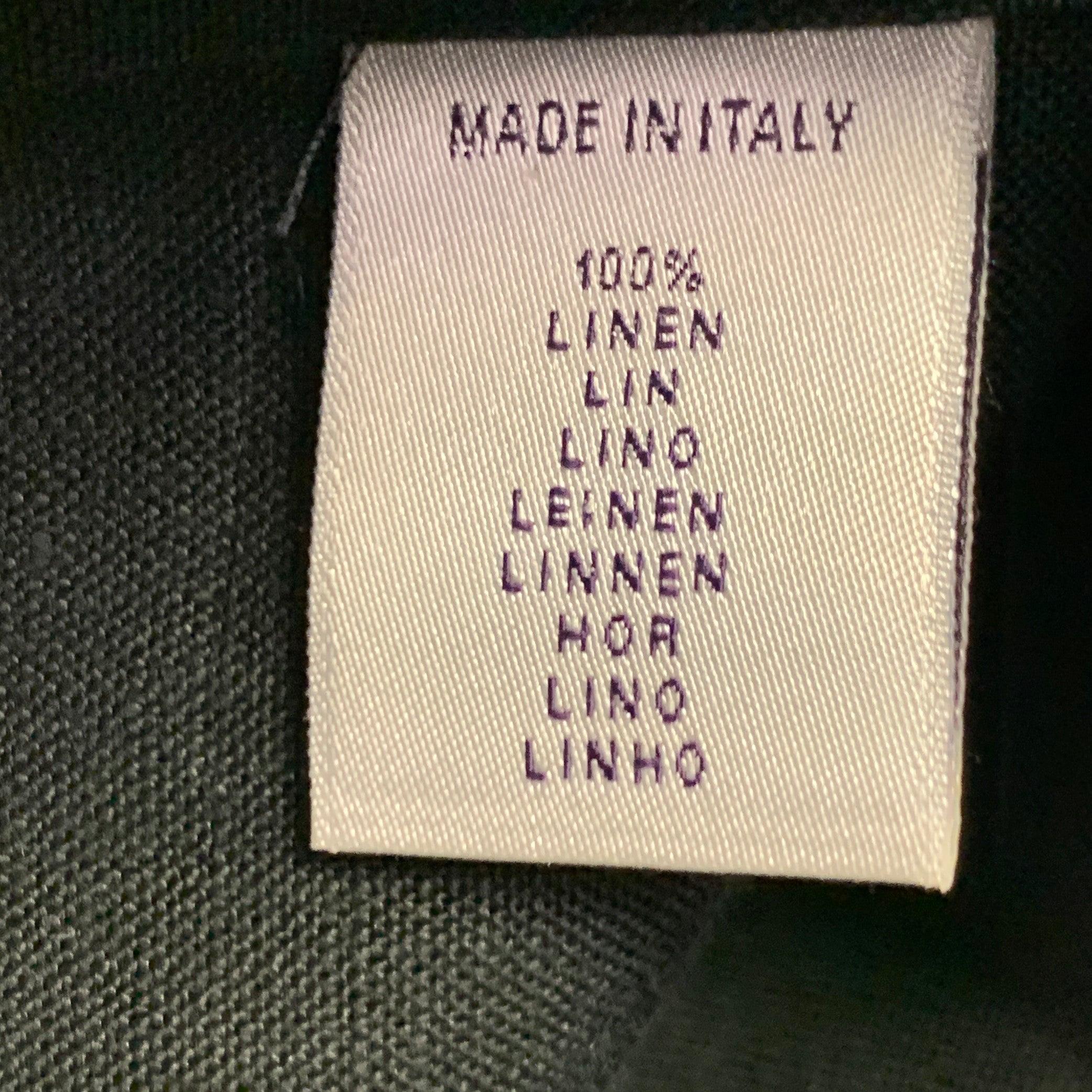 Uomo RALPH LAUREN Camicia a maniche lunghe in lino nero taglia M in vendita