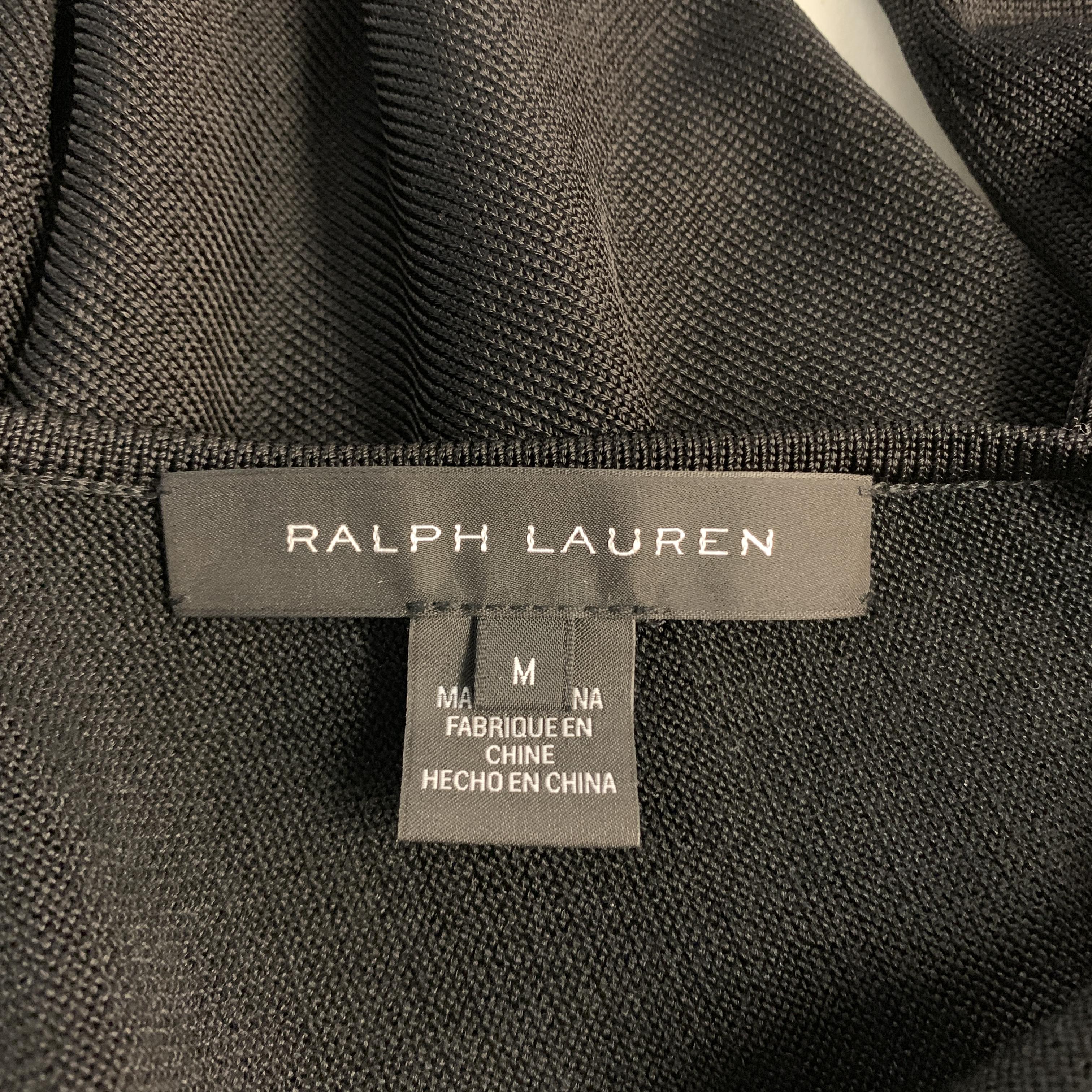 RALPH LAUREN Size M Black Viscose /Silk Rhinestone Dress Top 3