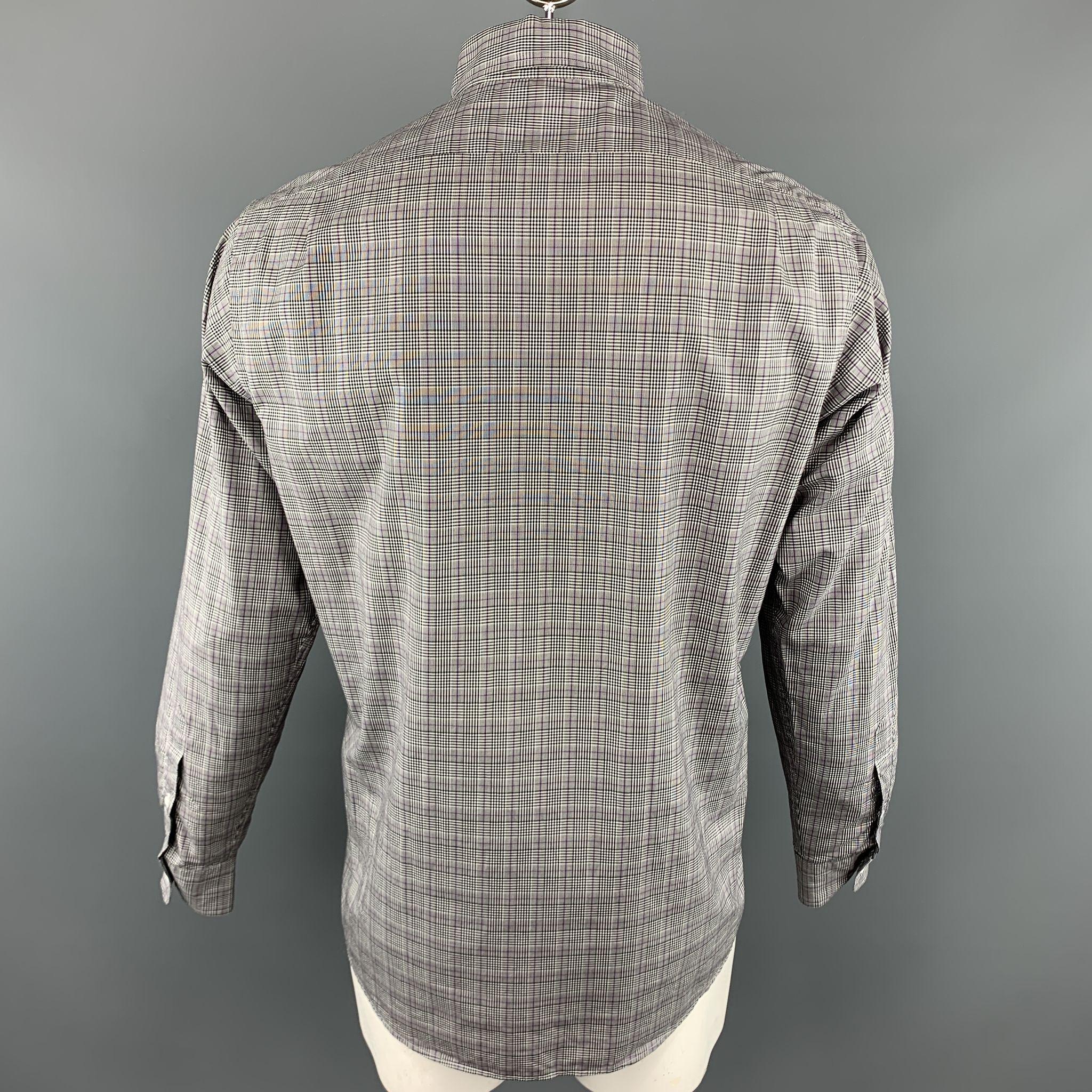 Gray RALPH LAUREN Size M Black & White Plaid Cotton Long Sleeve Shirt