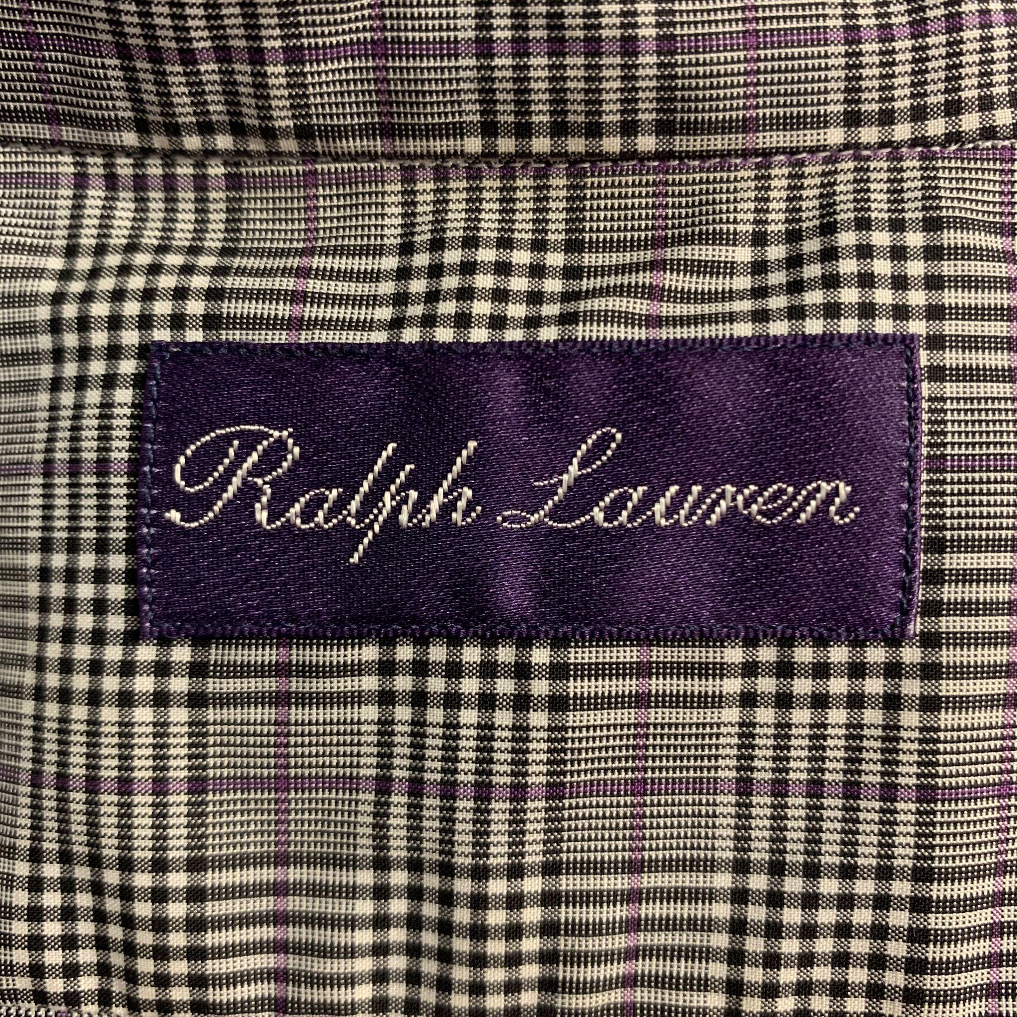 RALPH LAUREN Size M Black & White Plaid Cotton Long Sleeve Shirt 1