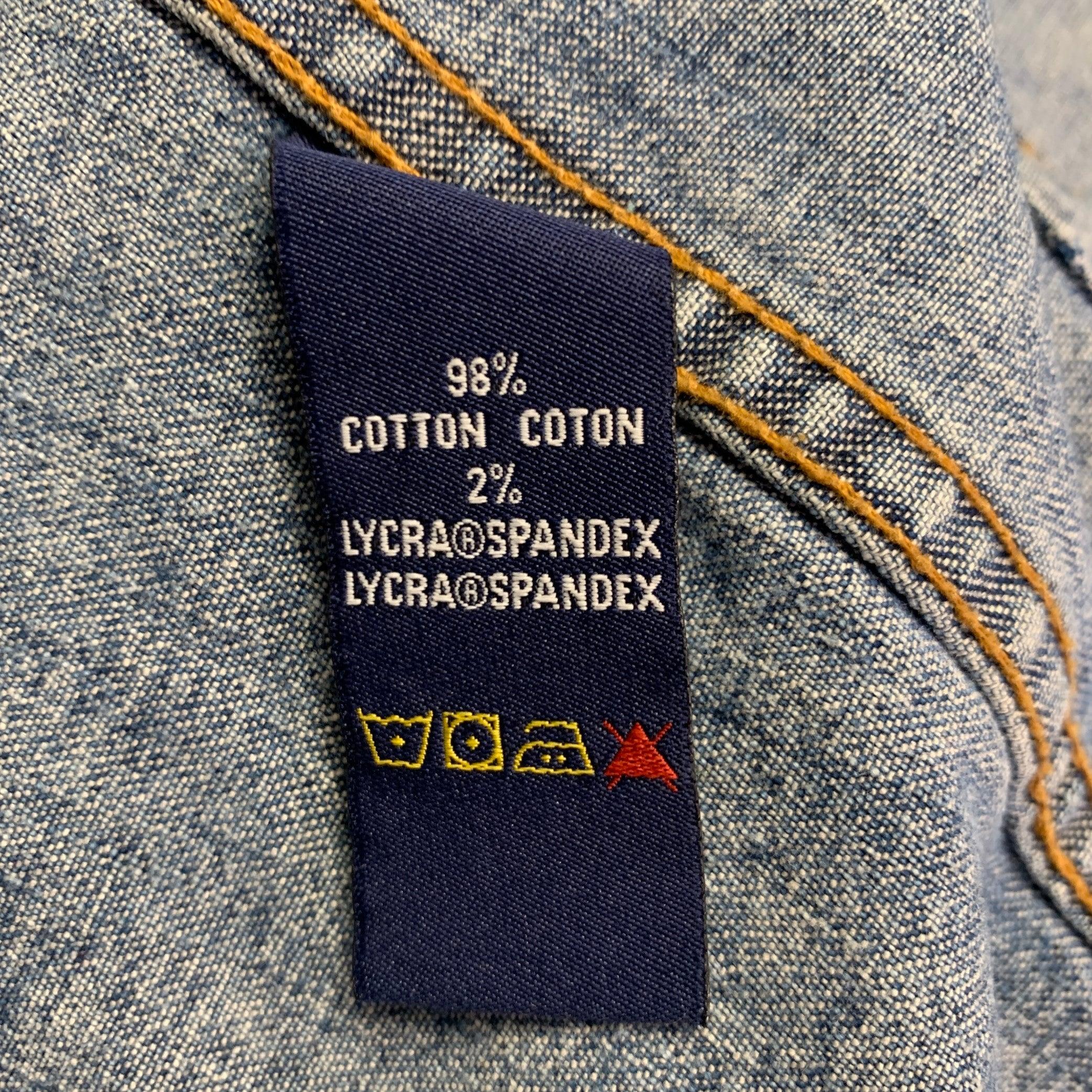 RALPH LAUREN Size M Blue Cotton Blend Denim Jacket For Sale 2