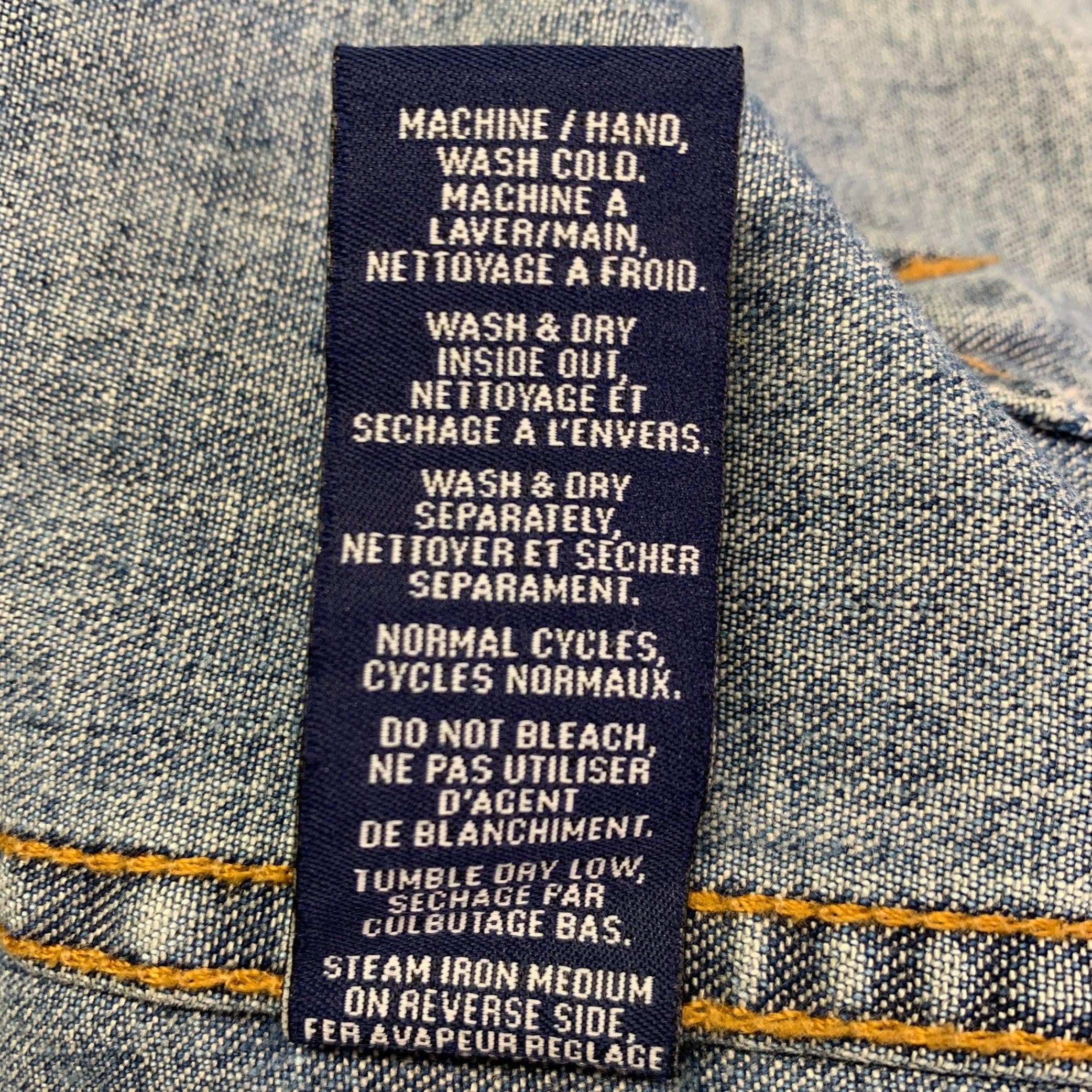 RALPH LAUREN Size M Blue Cotton Blend Denim Jacket For Sale 3
