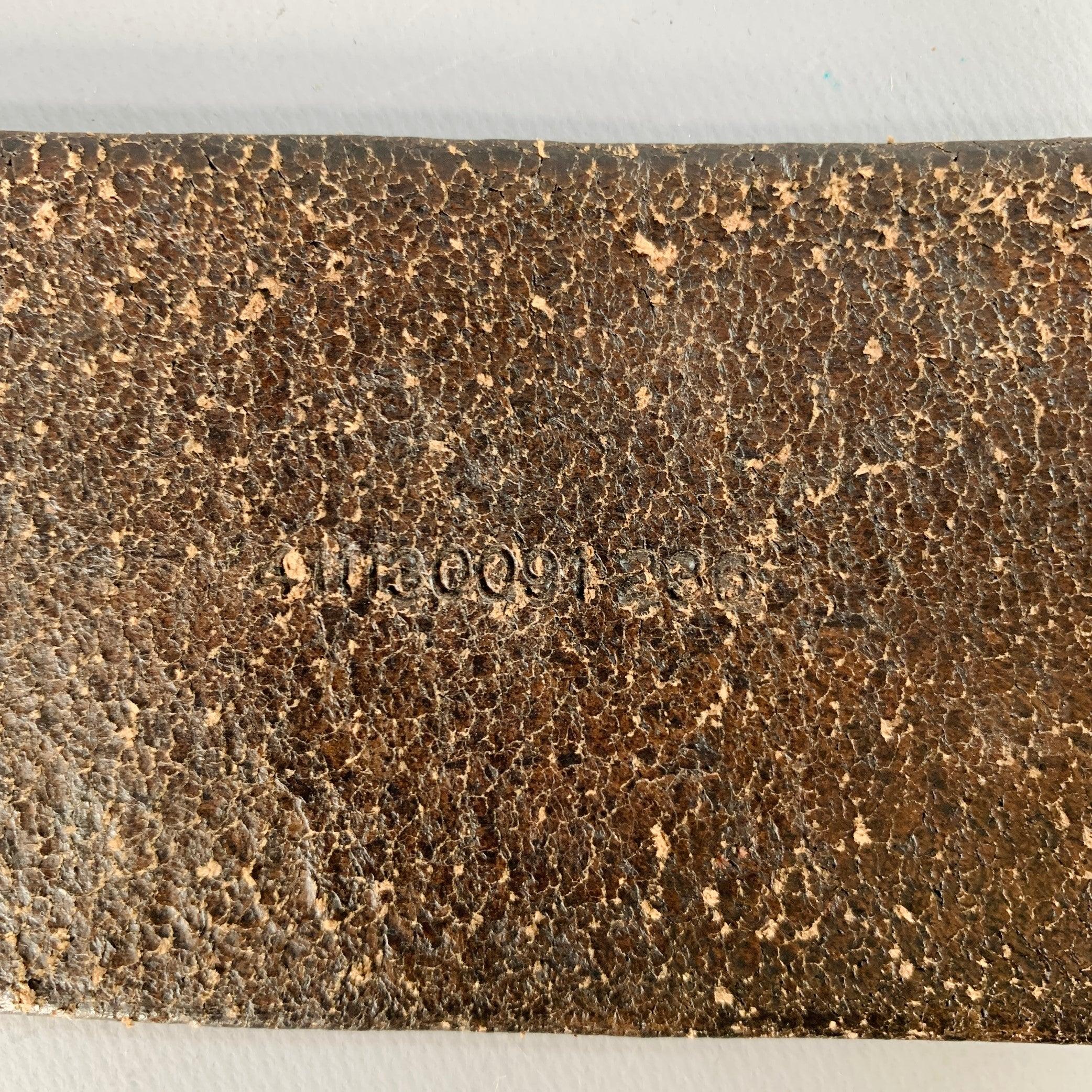 RALPH LAUREN Size M Brown Brass Embossed Leather Belt For Sale 2