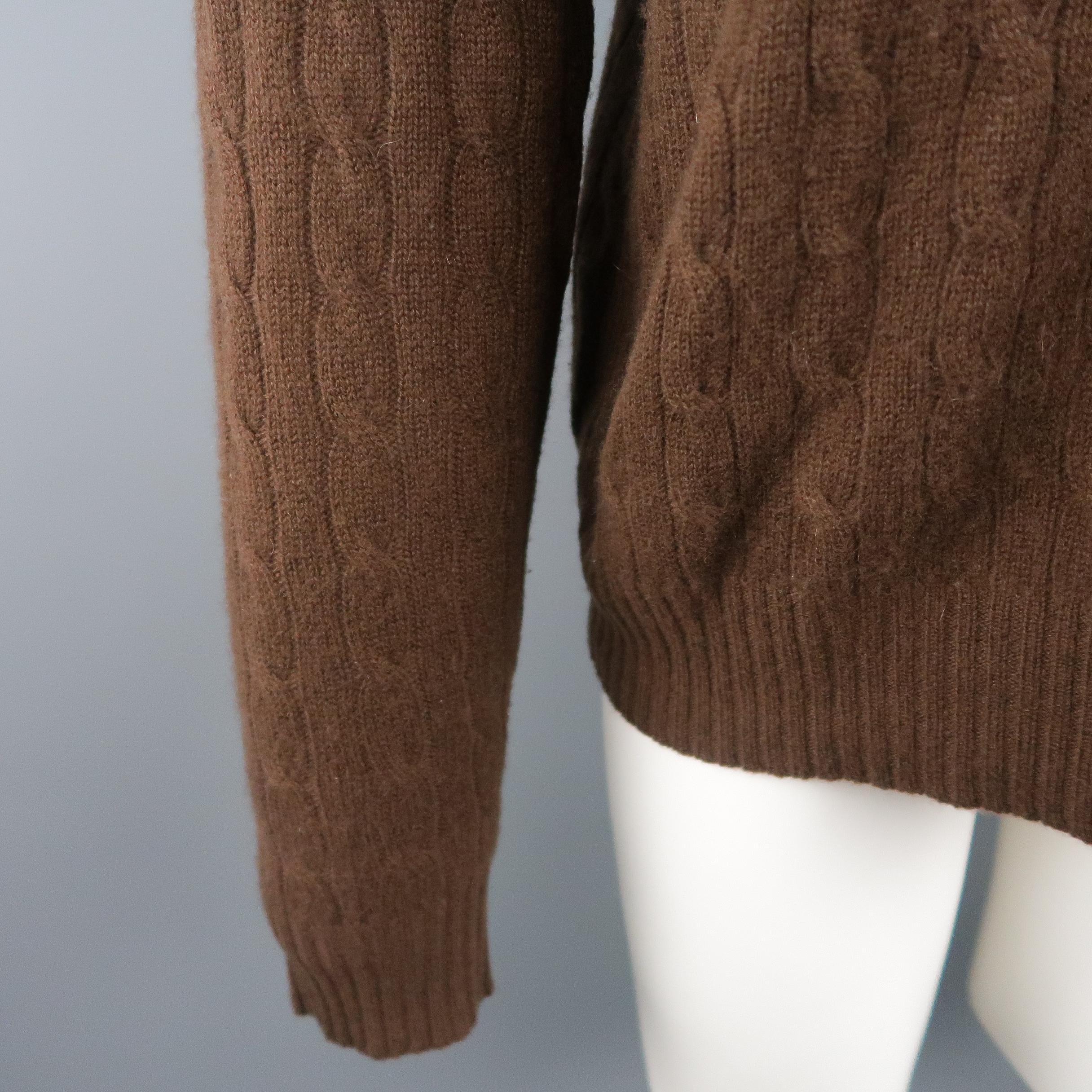 brown cable knit sweater