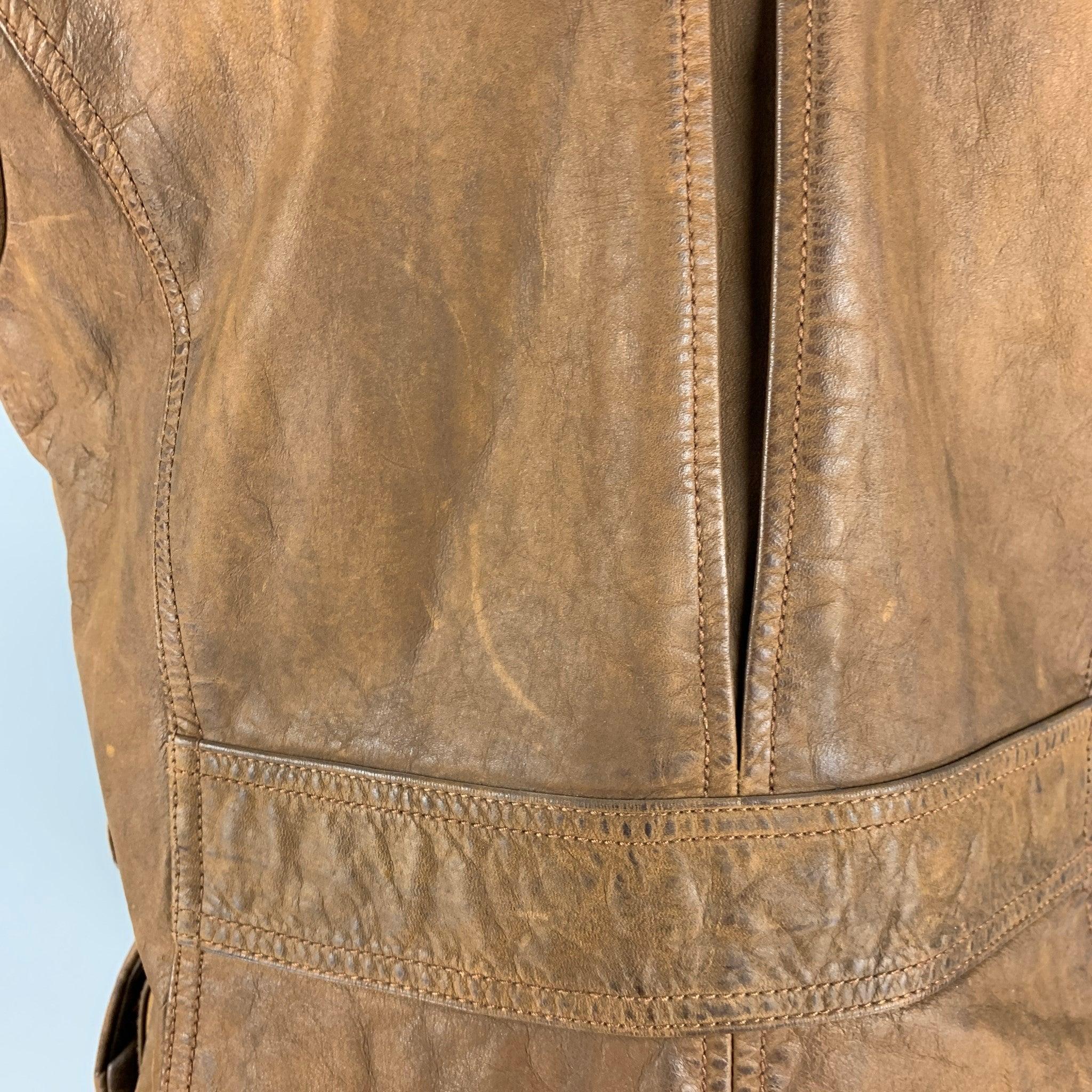 RALPH LAUREN Size M Brown Leather Vest 3
