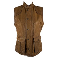 RALPH LAUREN Size M Brown Leather Vest