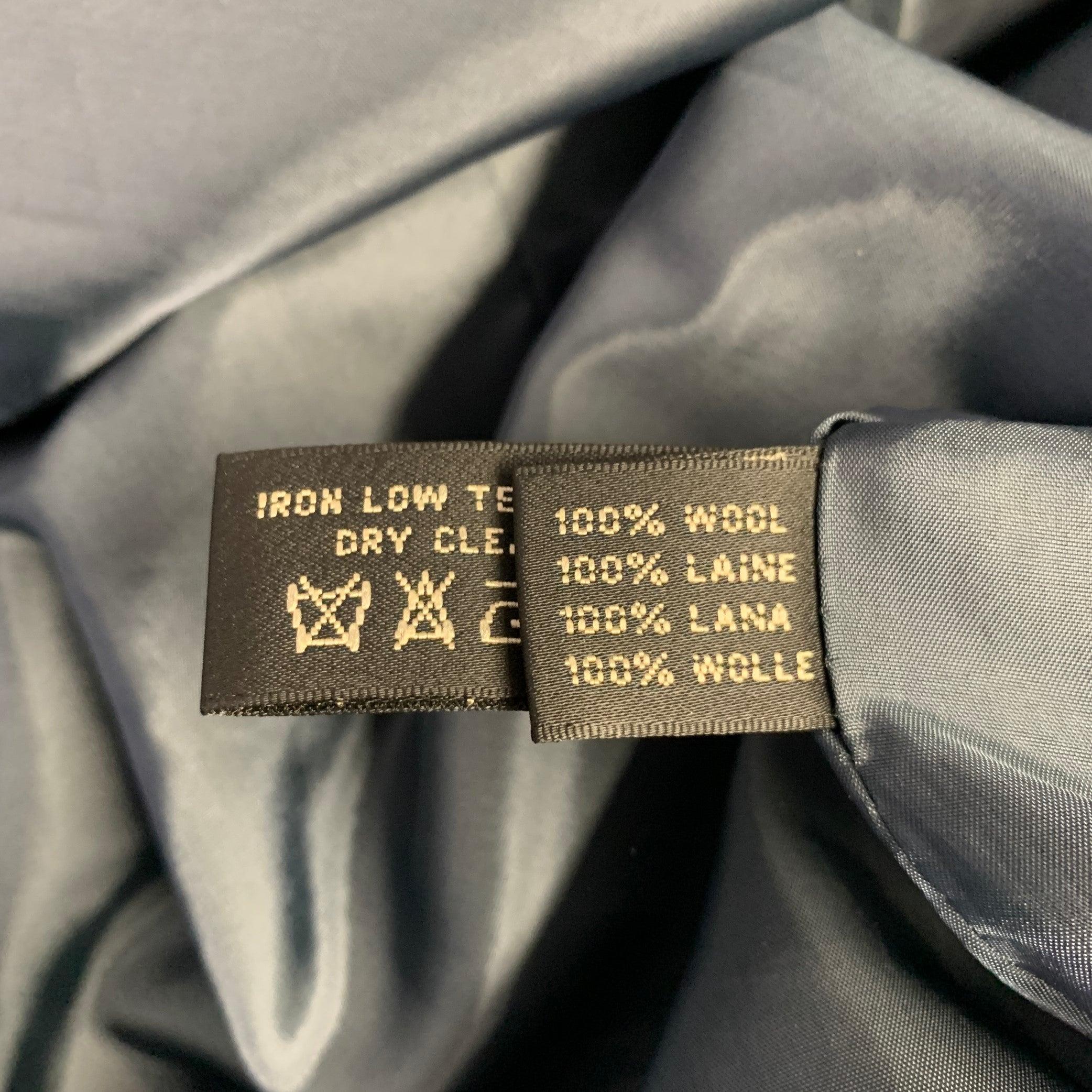 Women's RALPH LAUREN Size M Grey Blue Wool Paisley Hidden Buttons Coat For Sale