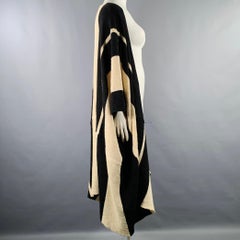 RALPH LAUREN Size M/L Black Beige Linen Silk Color Block Cardigan