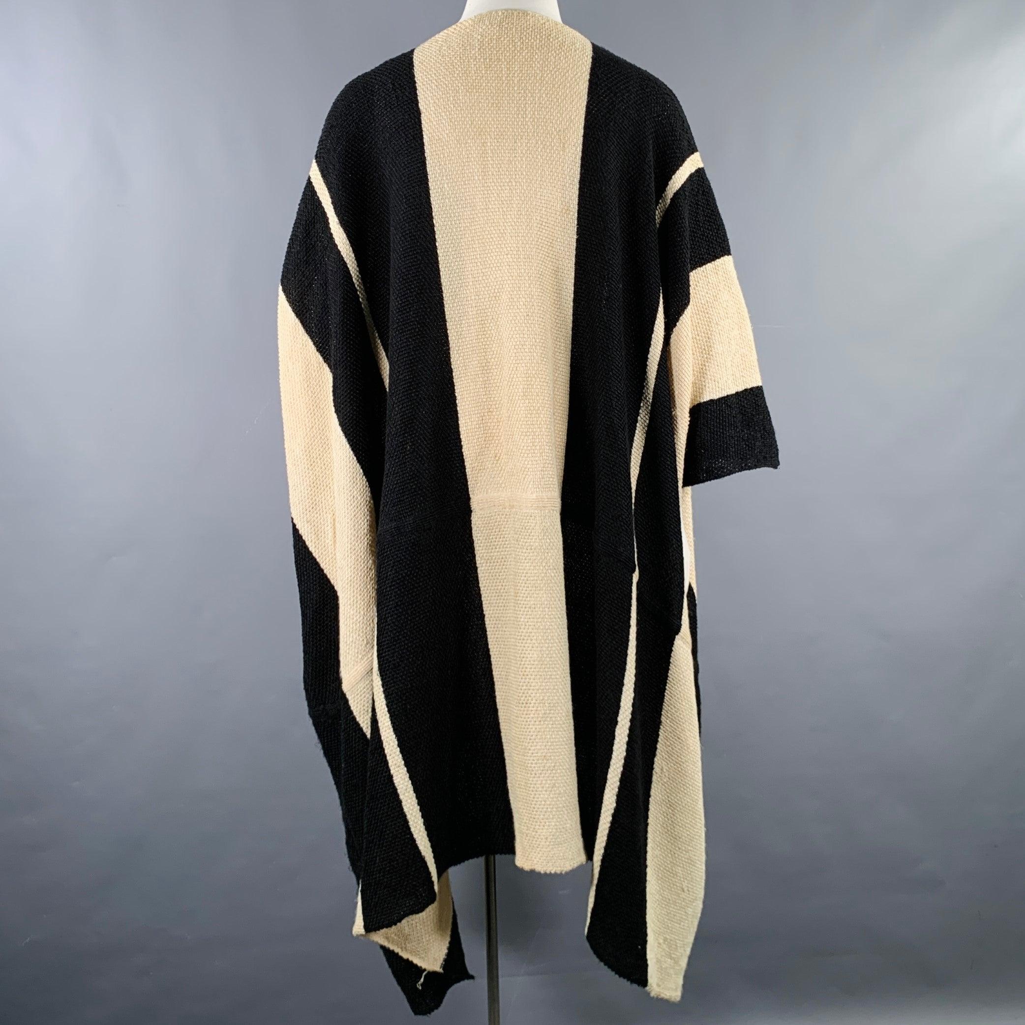 RALPH LAUREN Size M/L Black Beige Linen Silk Color Block Cardigan Bon état - En vente à San Francisco, CA