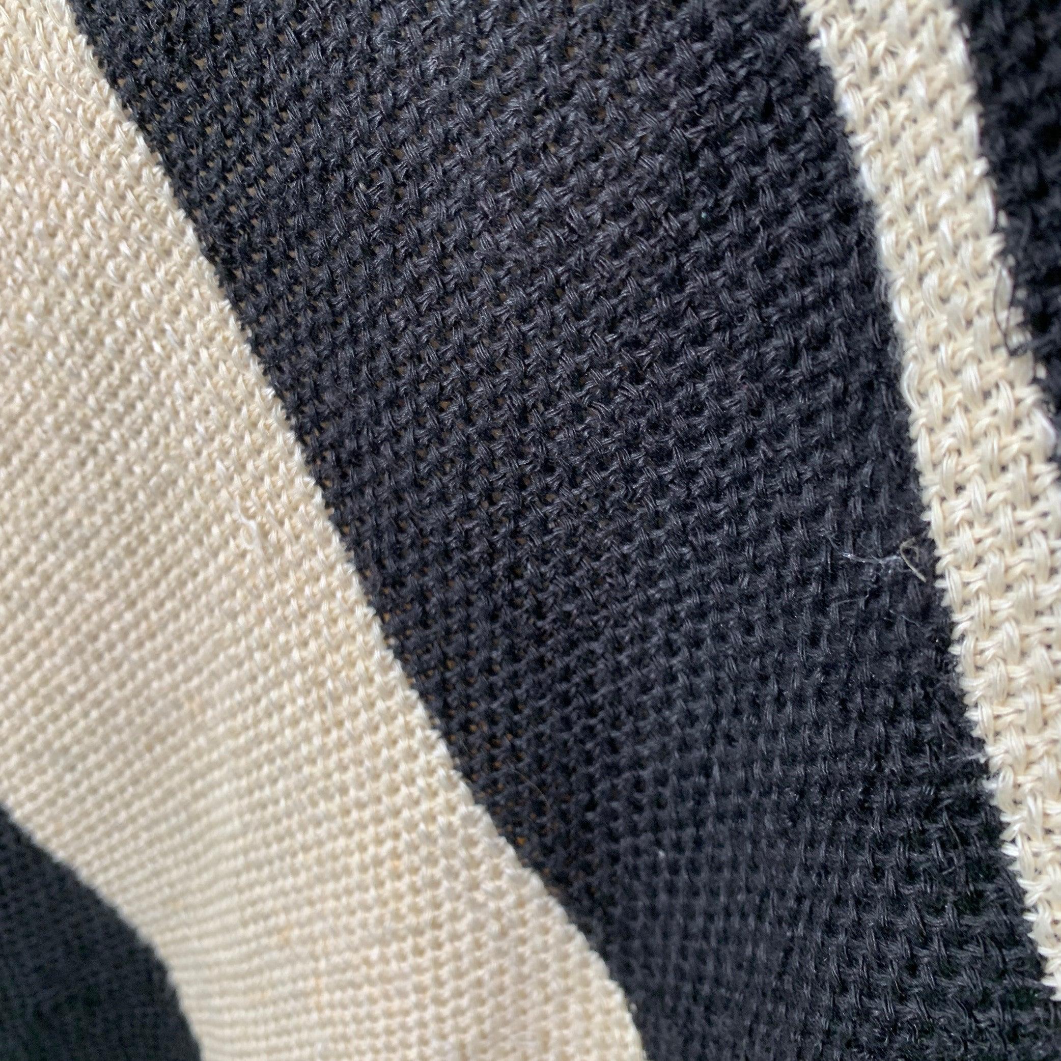 RALPH LAUREN Size M/L Black Beige Linen Silk Color Block Cardigan en vente 2