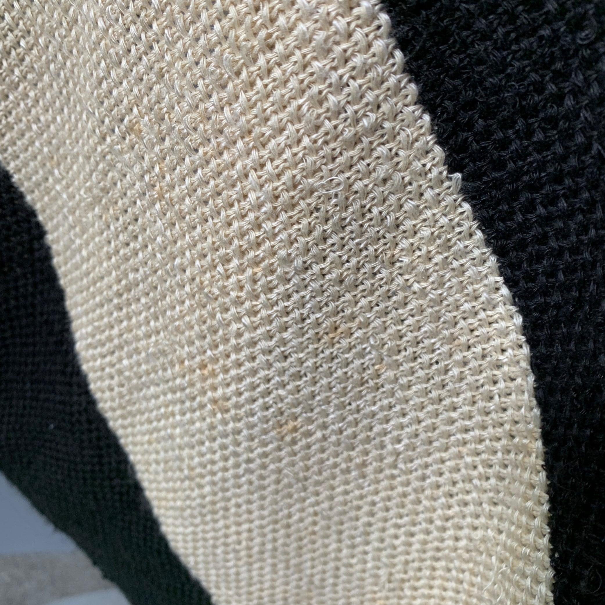 RALPH LAUREN Size M/L Black Beige Linen Silk Color Block Cardigan en vente 3
