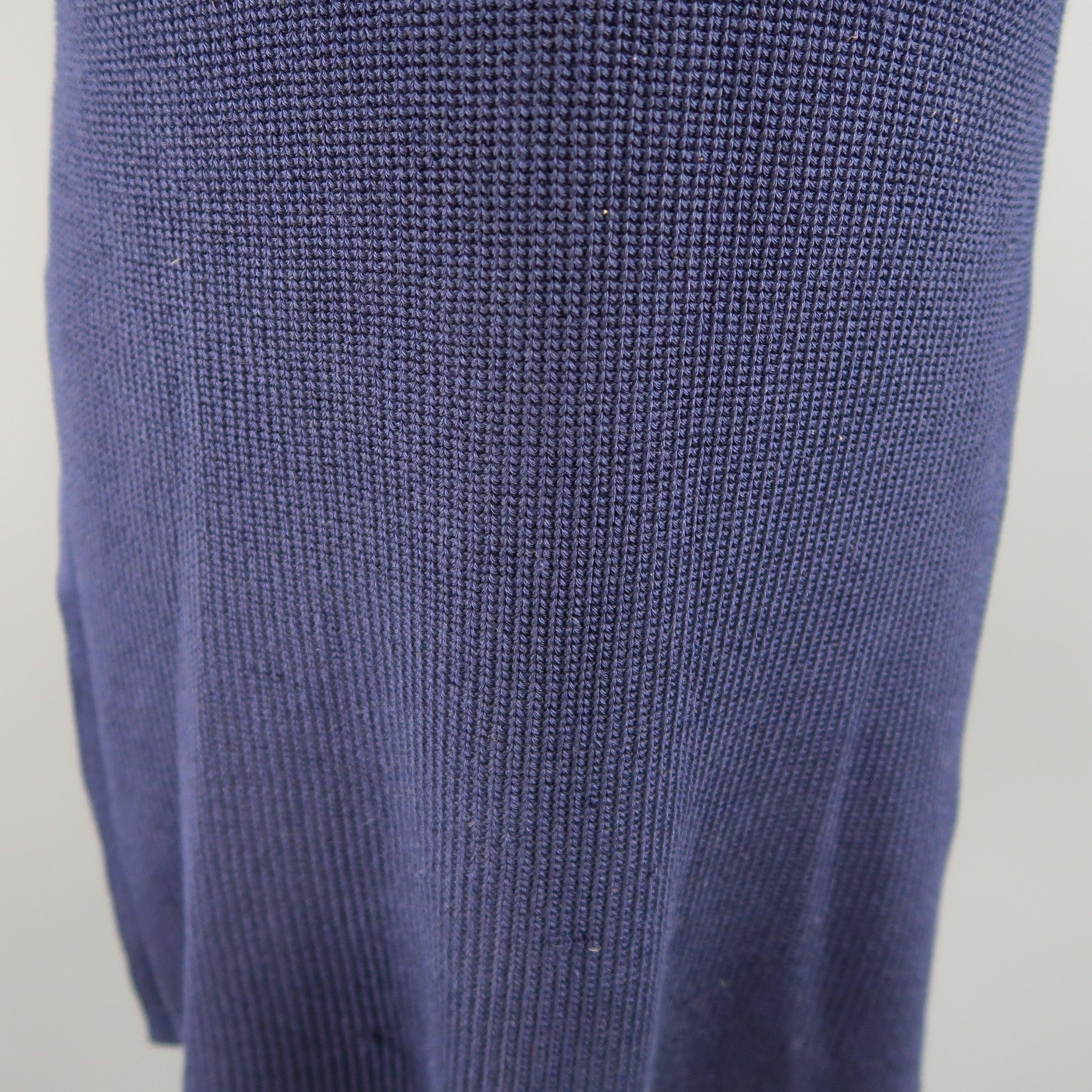 RALPH LAUREN Size M Navy Silk Blend Sleeveless Long Sweater Vest Top In Good Condition In San Francisco, CA