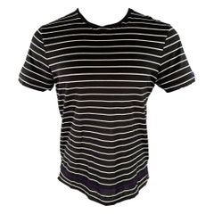 RALPH LAUREN Size M Navy White Stripe Cotton Crew-Neck T-shirt