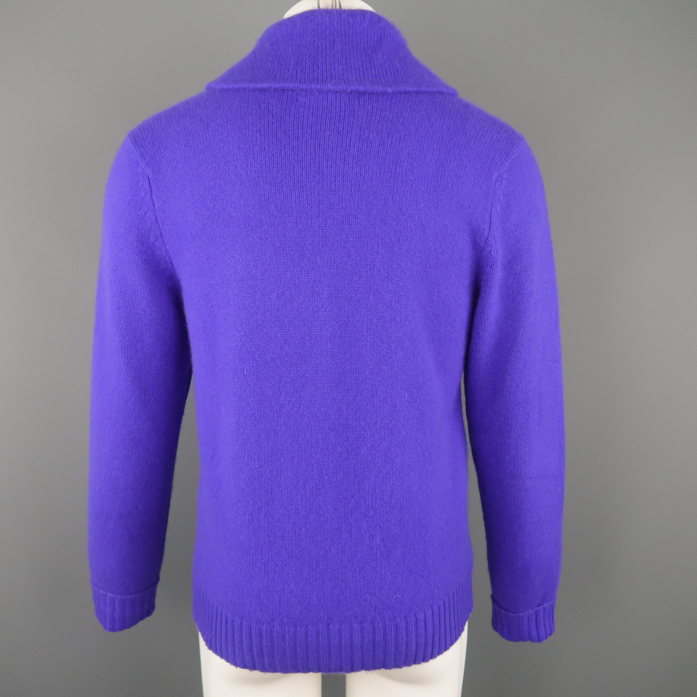 Men's RALPH LAUREN Size M Purple Cashmere Shawl Collar Pullover Sweater