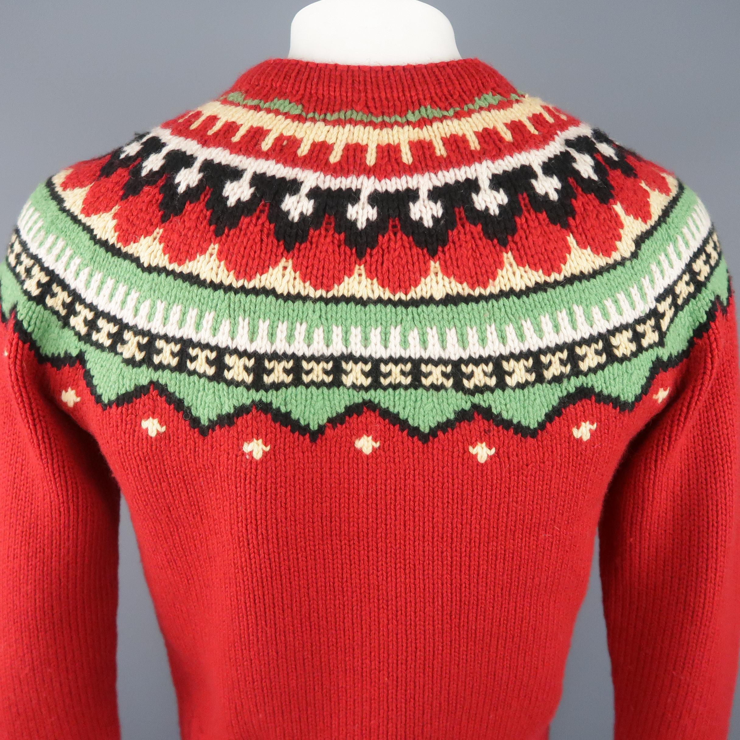 red knitted sweater